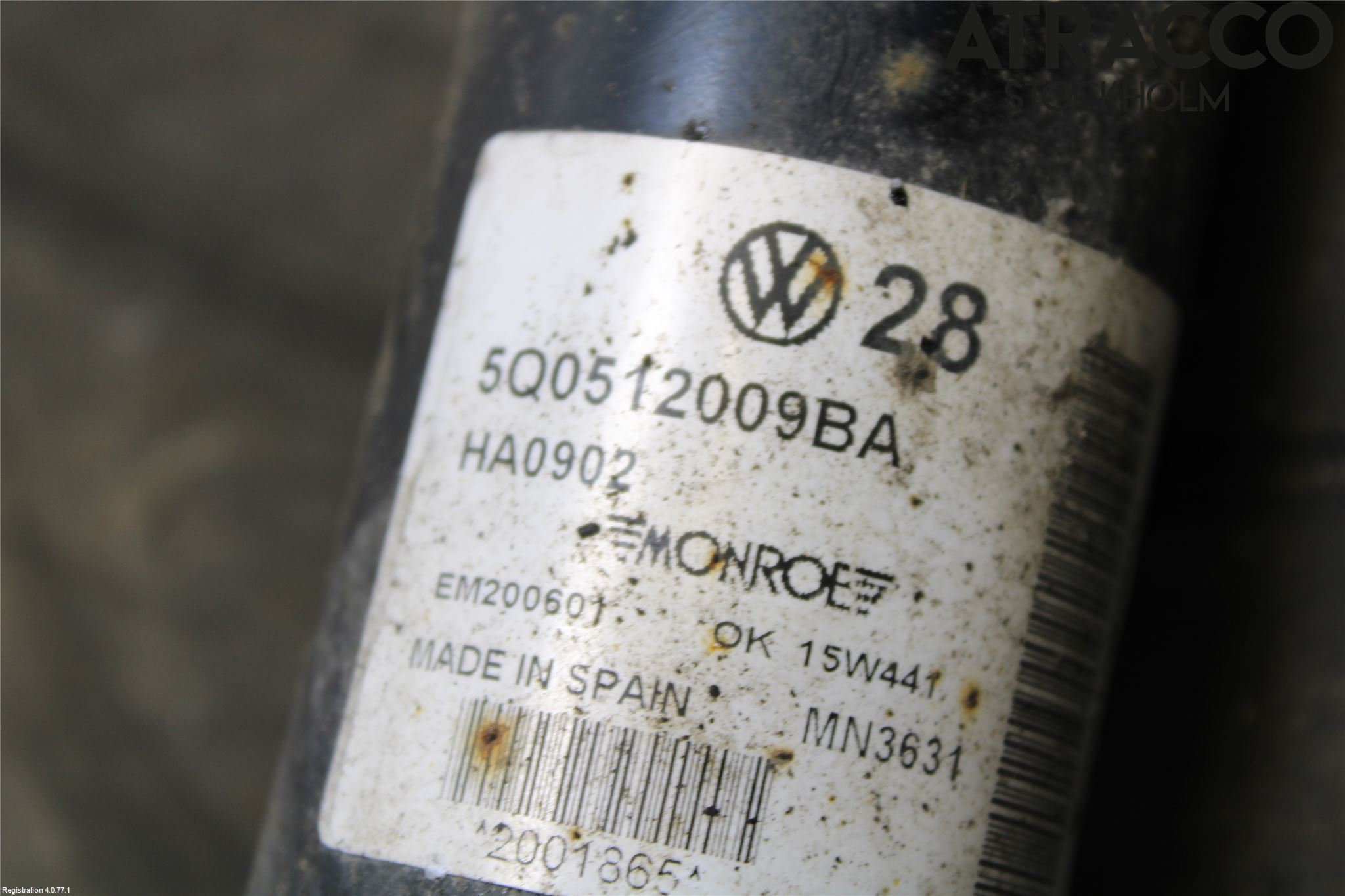 Volkswagen VW GOLF / E-GOLF VII 13-20 Støtdemper Bak