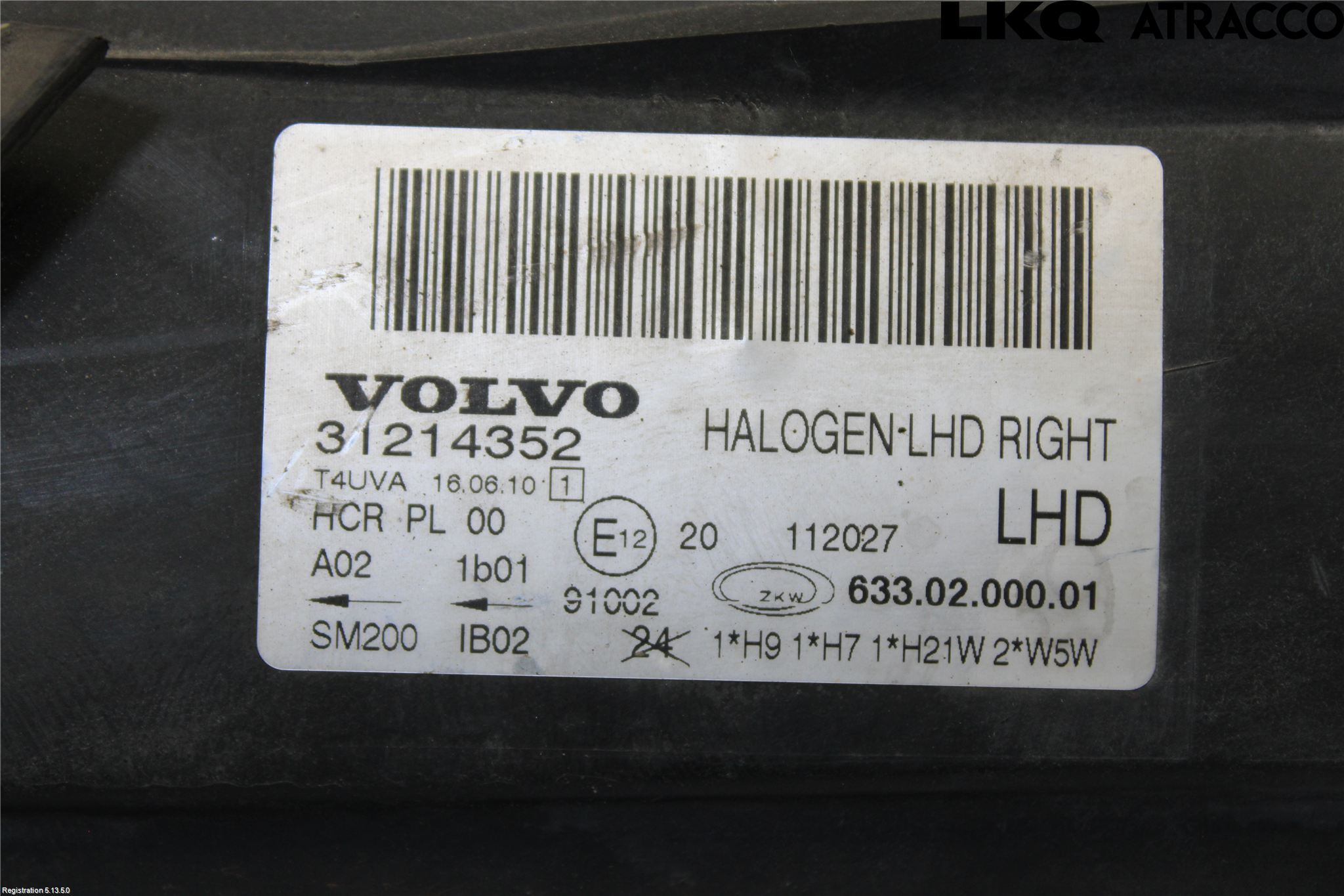 Volvo V70 08-13 Frontlykt Høyre