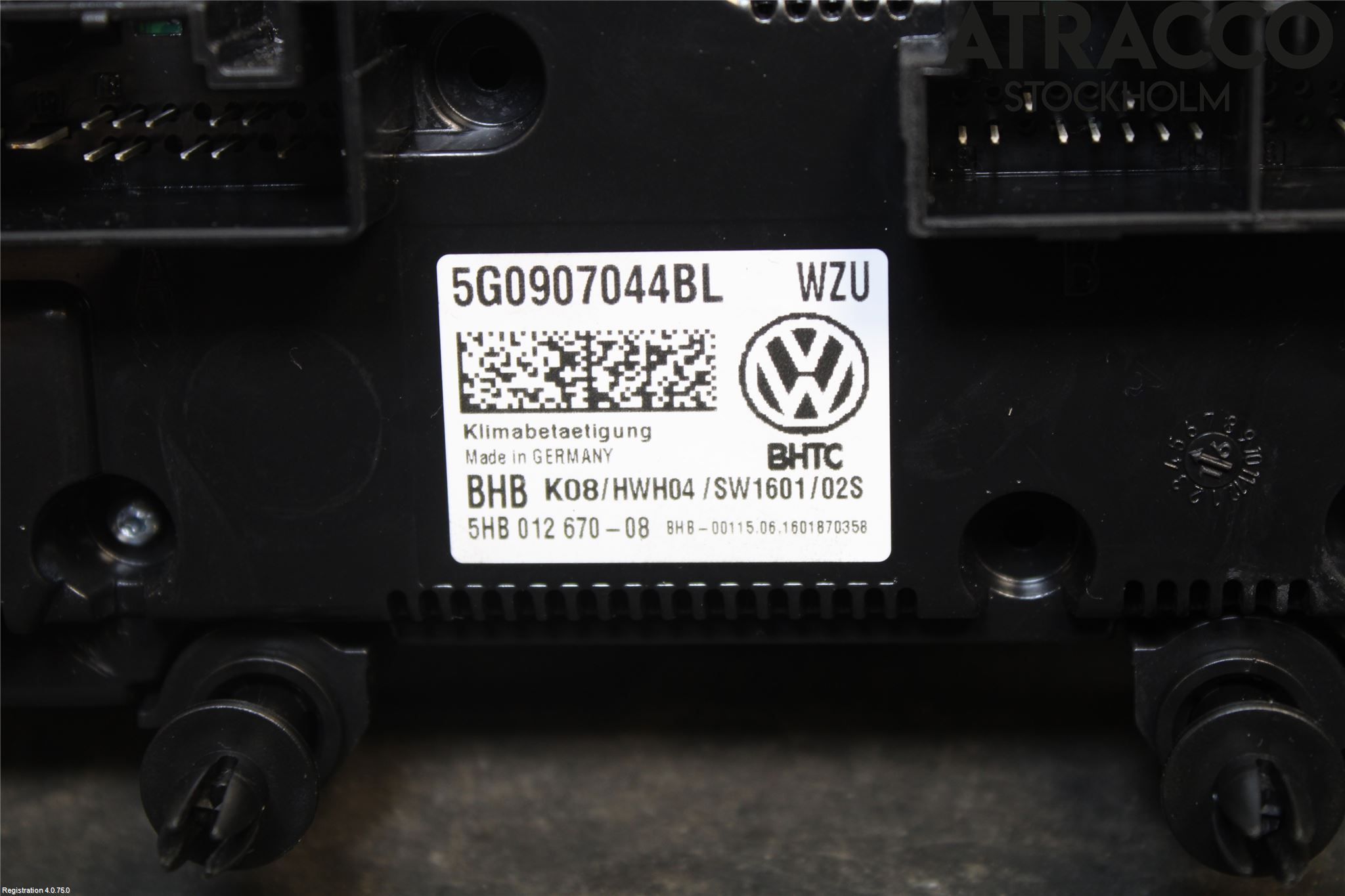 Volkswagen VW GOLF / E-GOLF VII 13-20 Varme Ac Betjening-Display