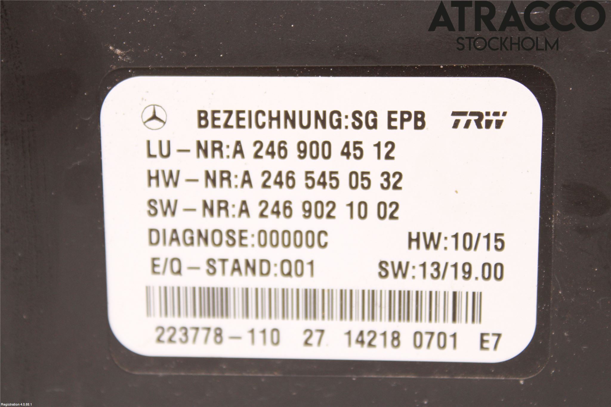Mercedes-Benz MB CLA-KLASS (C117/X117) 13-19 Styreenhet Parkbrems