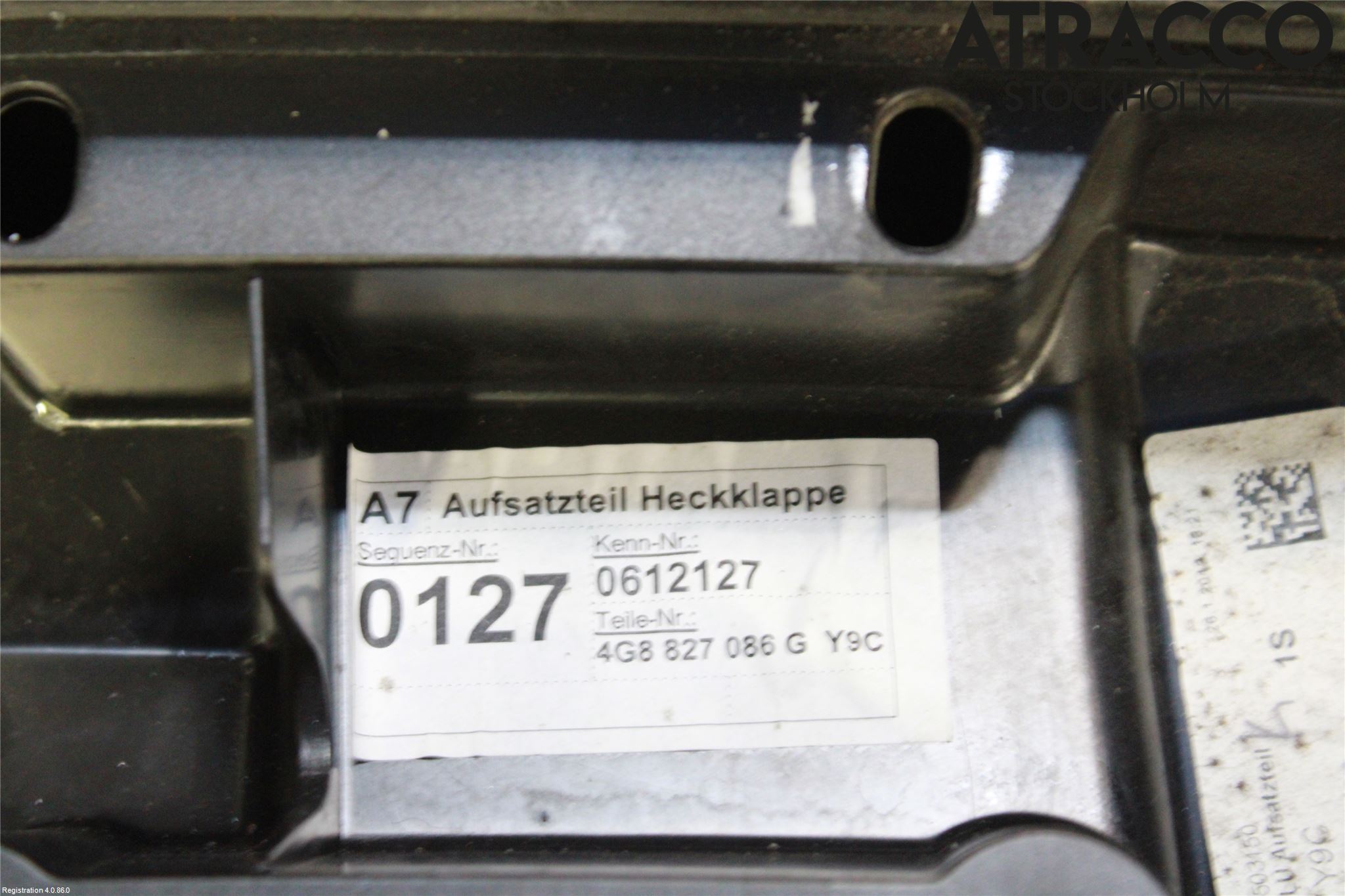 Audi A7/S7 4G 11-17 Refleksplate - Skiltplate