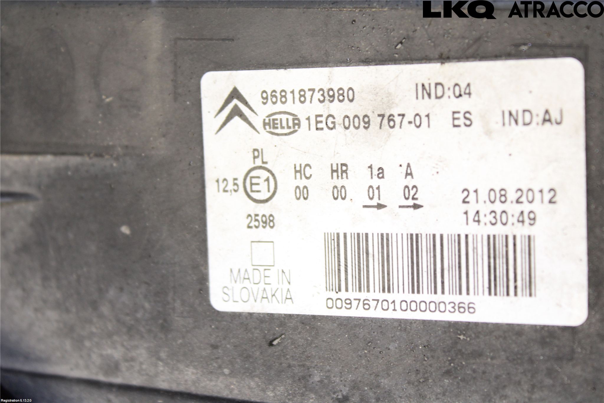 Citroen C3 PICASSO Frontlykt Venstre