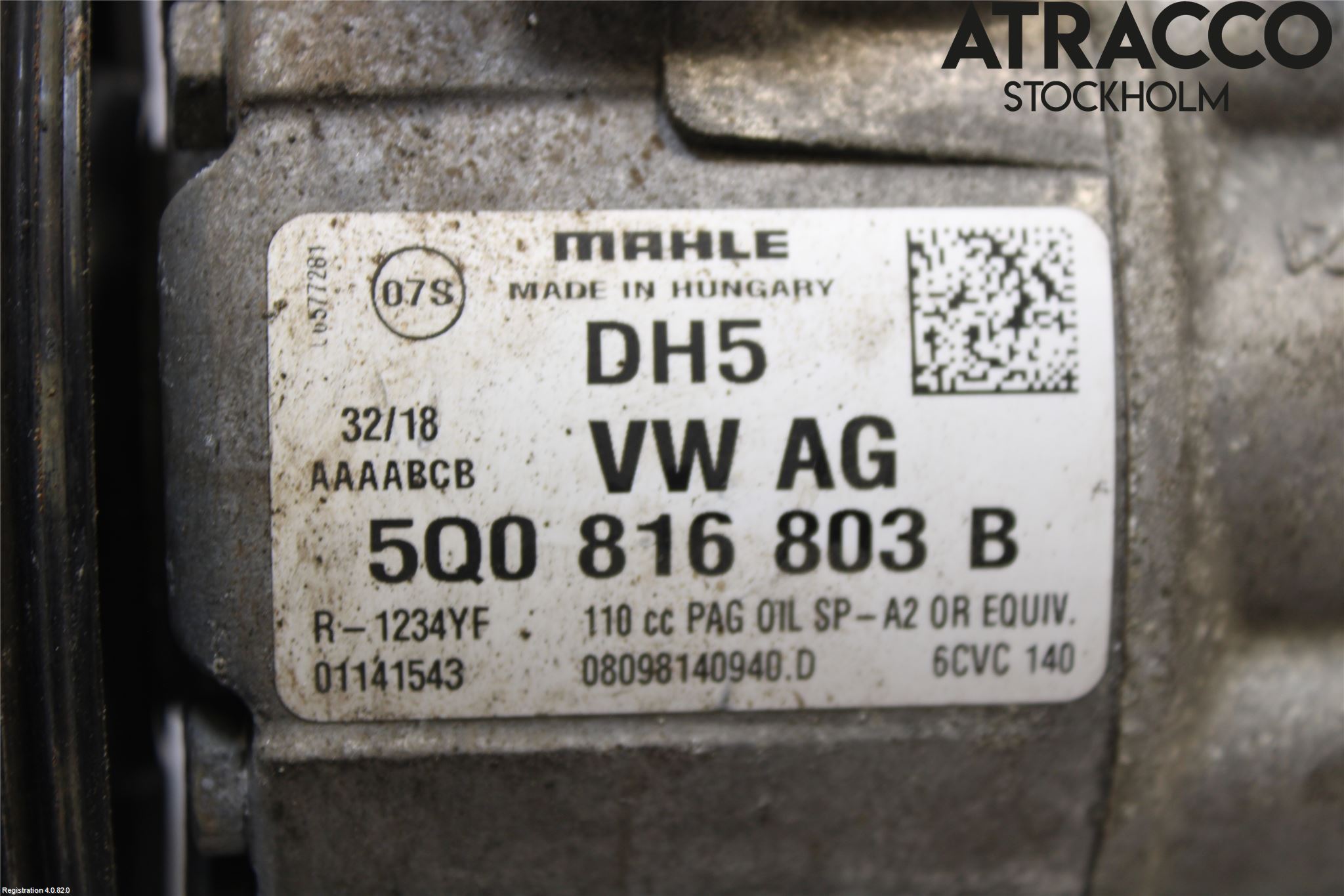 Volkswagen VW GOLF / E-GOLF VII 13-20 Varme Ac Kompressor
