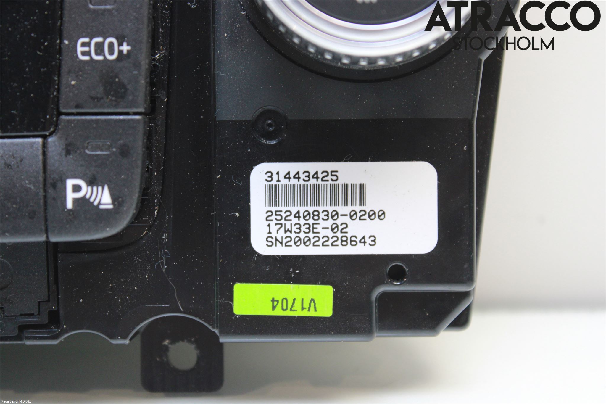 Volvo V60 14-18 Varme Ac Betjening-Display