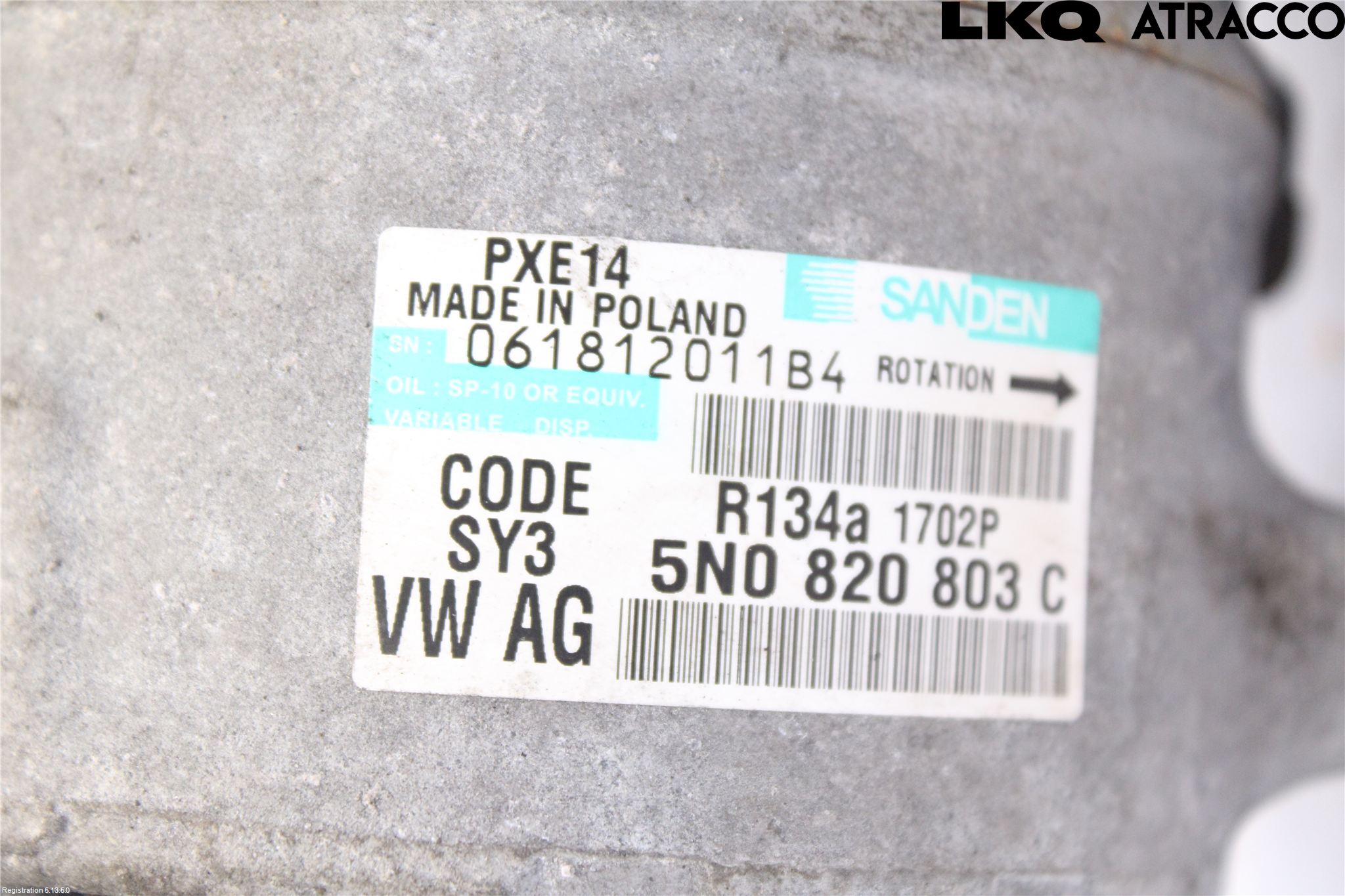 Audi A3/S3 05-13 Varme Ac Kompressor