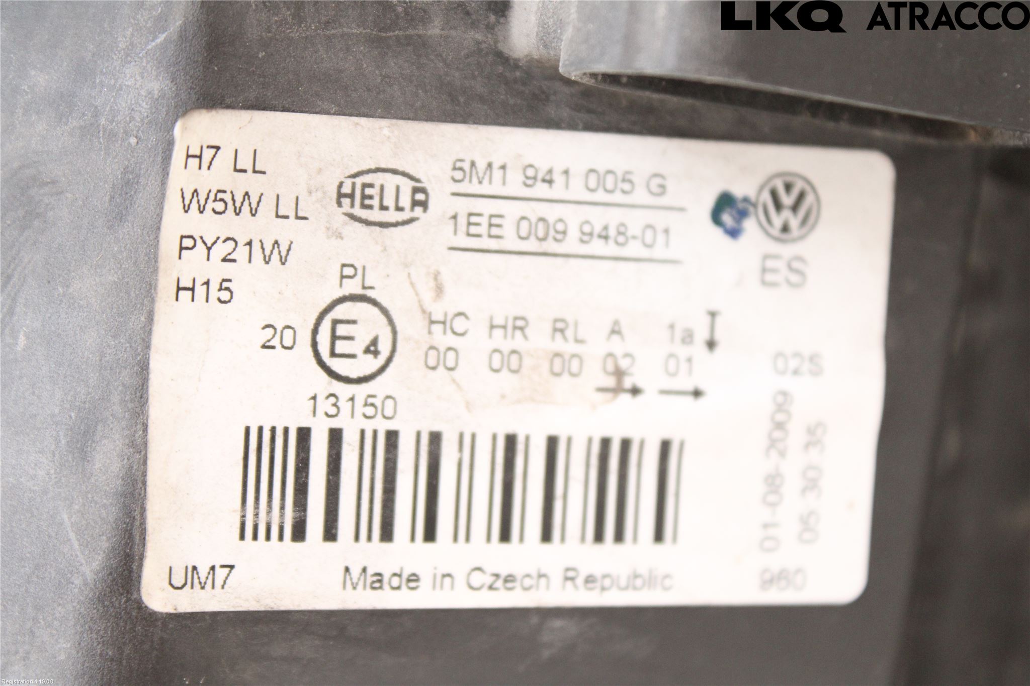 Volkswagen VW GOLF PLUS/CROSS GOLF 04-14 Frontlykt Venstre