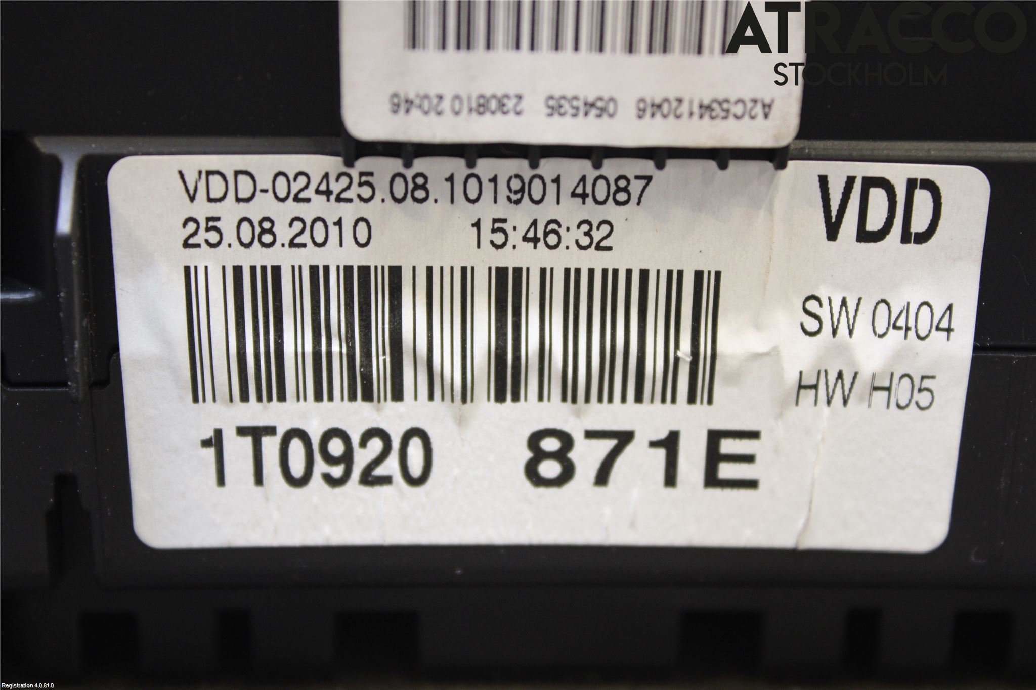 Volkswagen VW TOURAN 10-15 Instr Kombinert