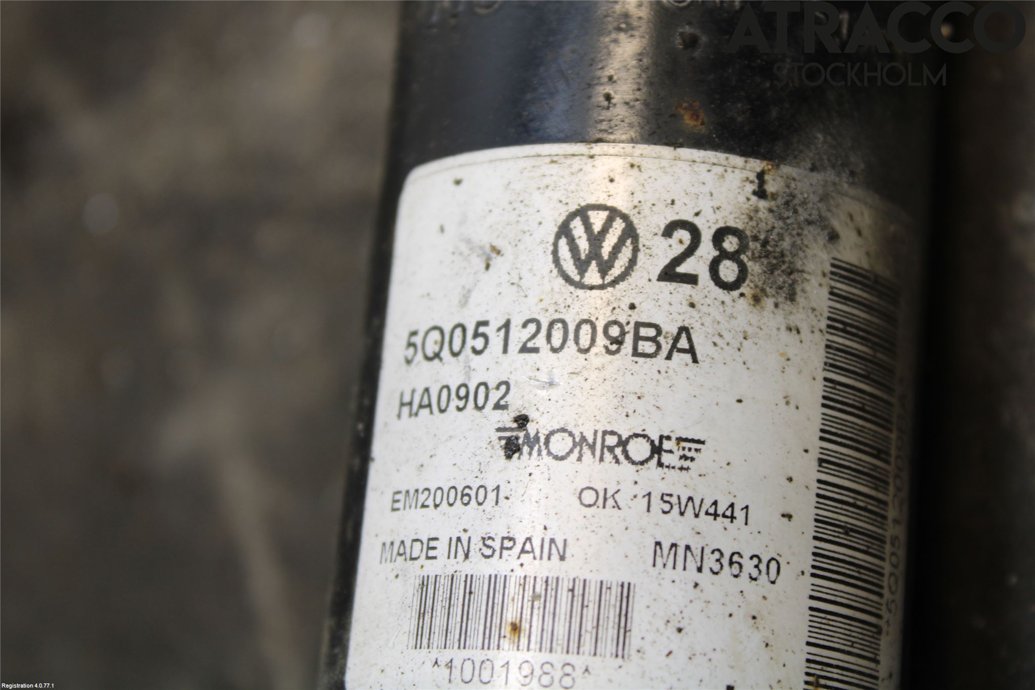 Volkswagen VW GOLF / E-GOLF VII 13-20 Støtdemper Bak