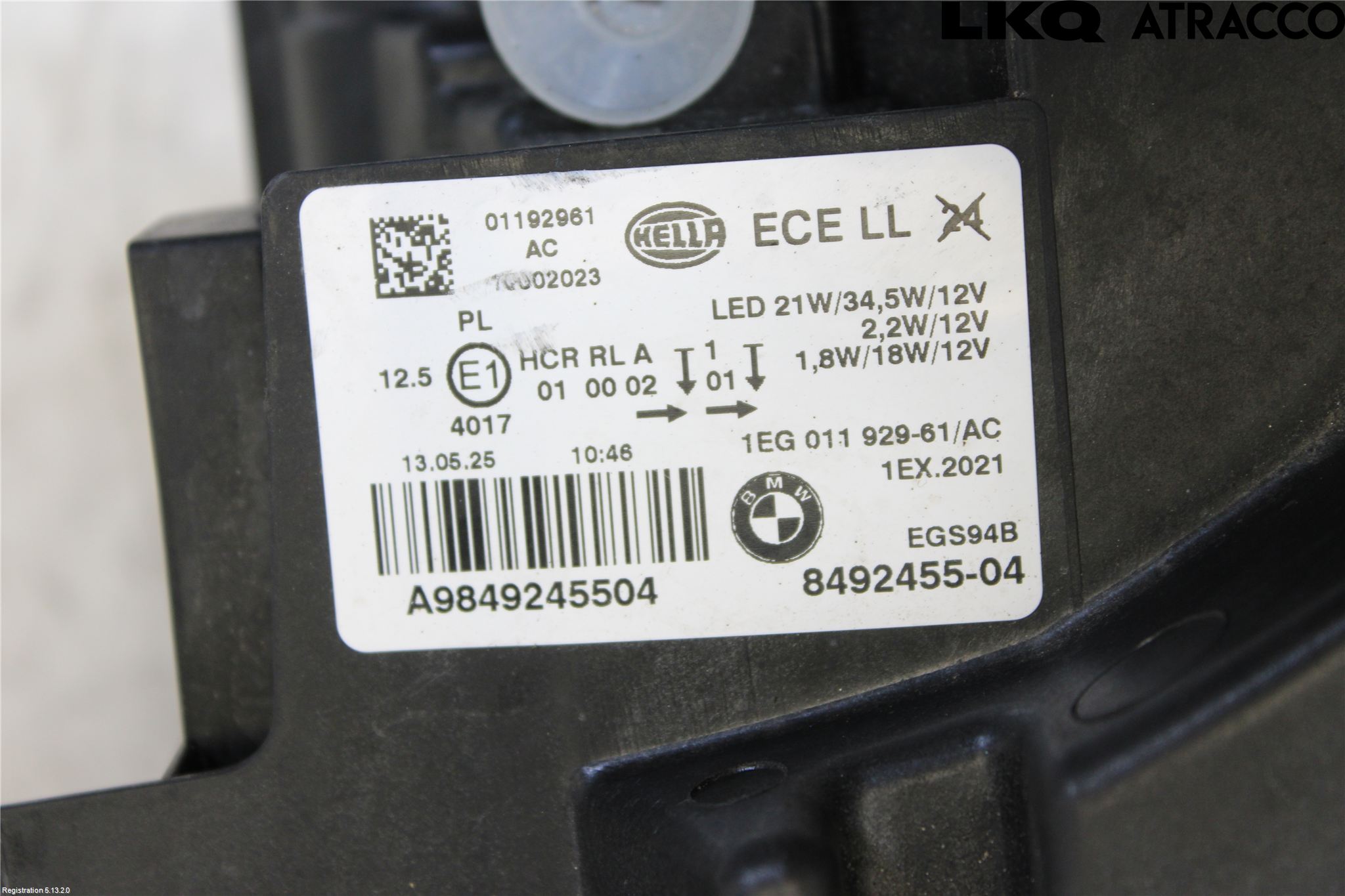 BMW 1 F20/F21 11-19 Frontlykt Venstre