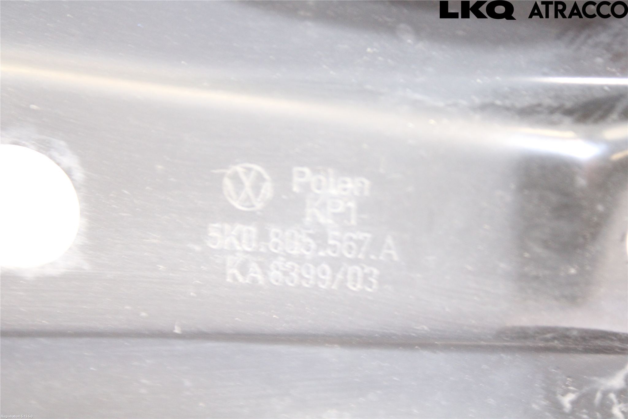 Volkswagen VW GOLF VI 09-13 Panserlåsplate-Bjelke