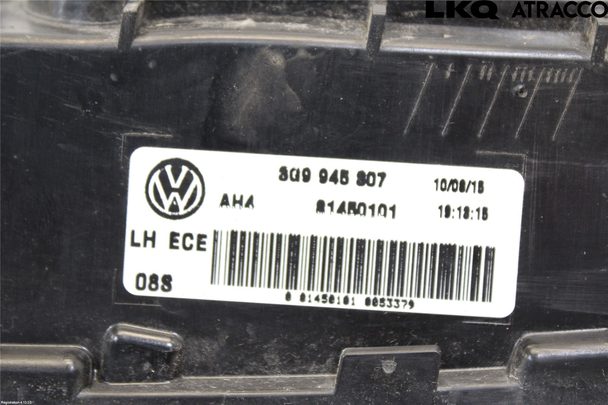 Volkswagen VW PASSAT 15-19 Baklykt Venstre  På Luke(Indre