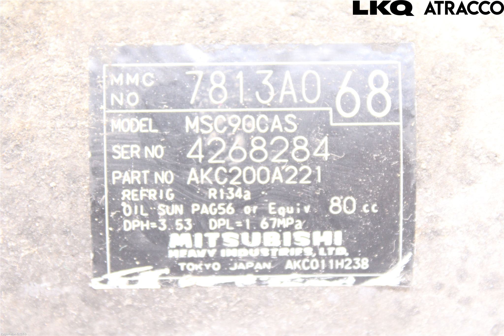 Mitsubishi OUTLANDER 07-12 Varme Ac Kompressor