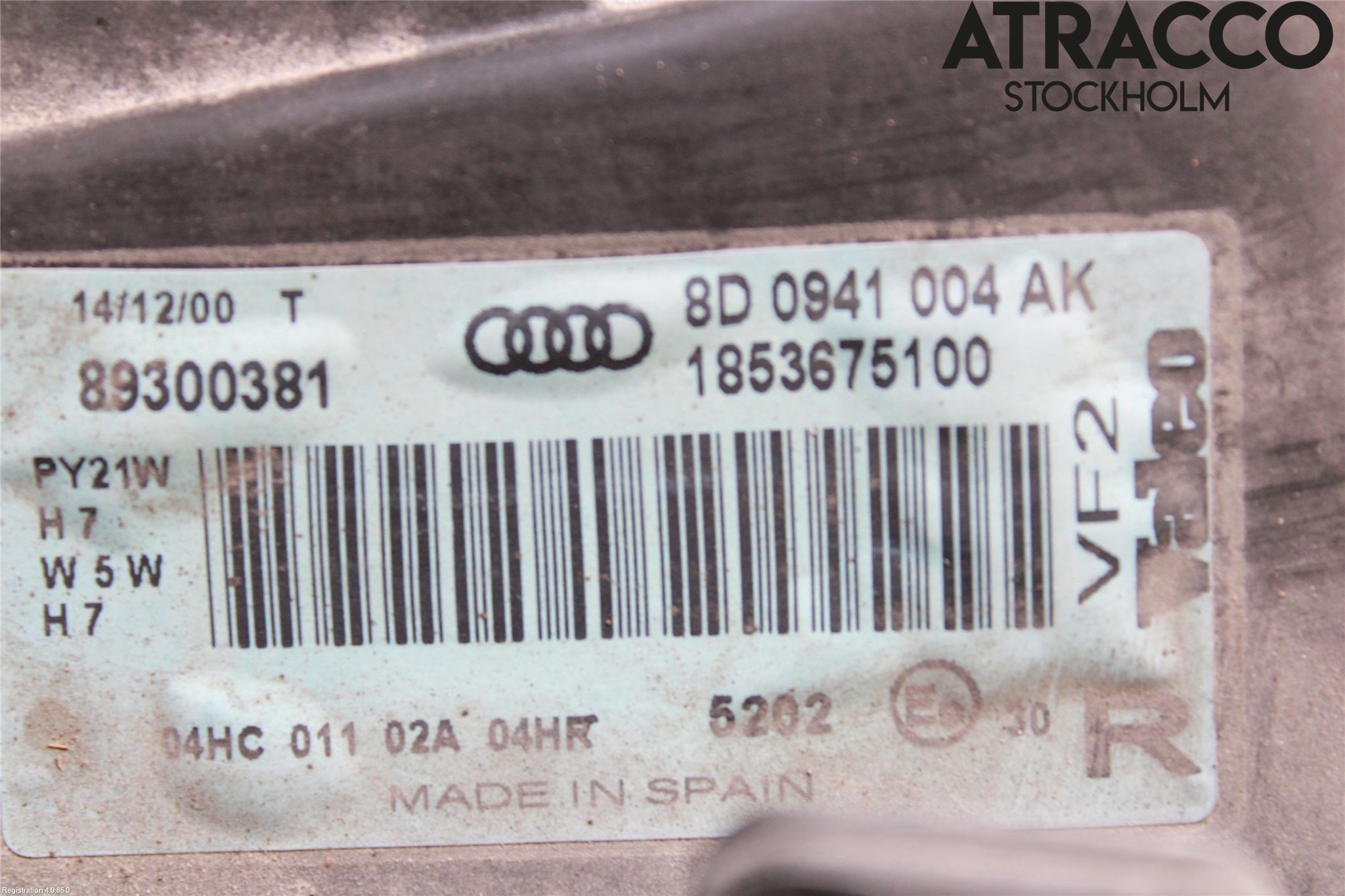 Audi A4/S4 99B-00 Frontlykt Høyre