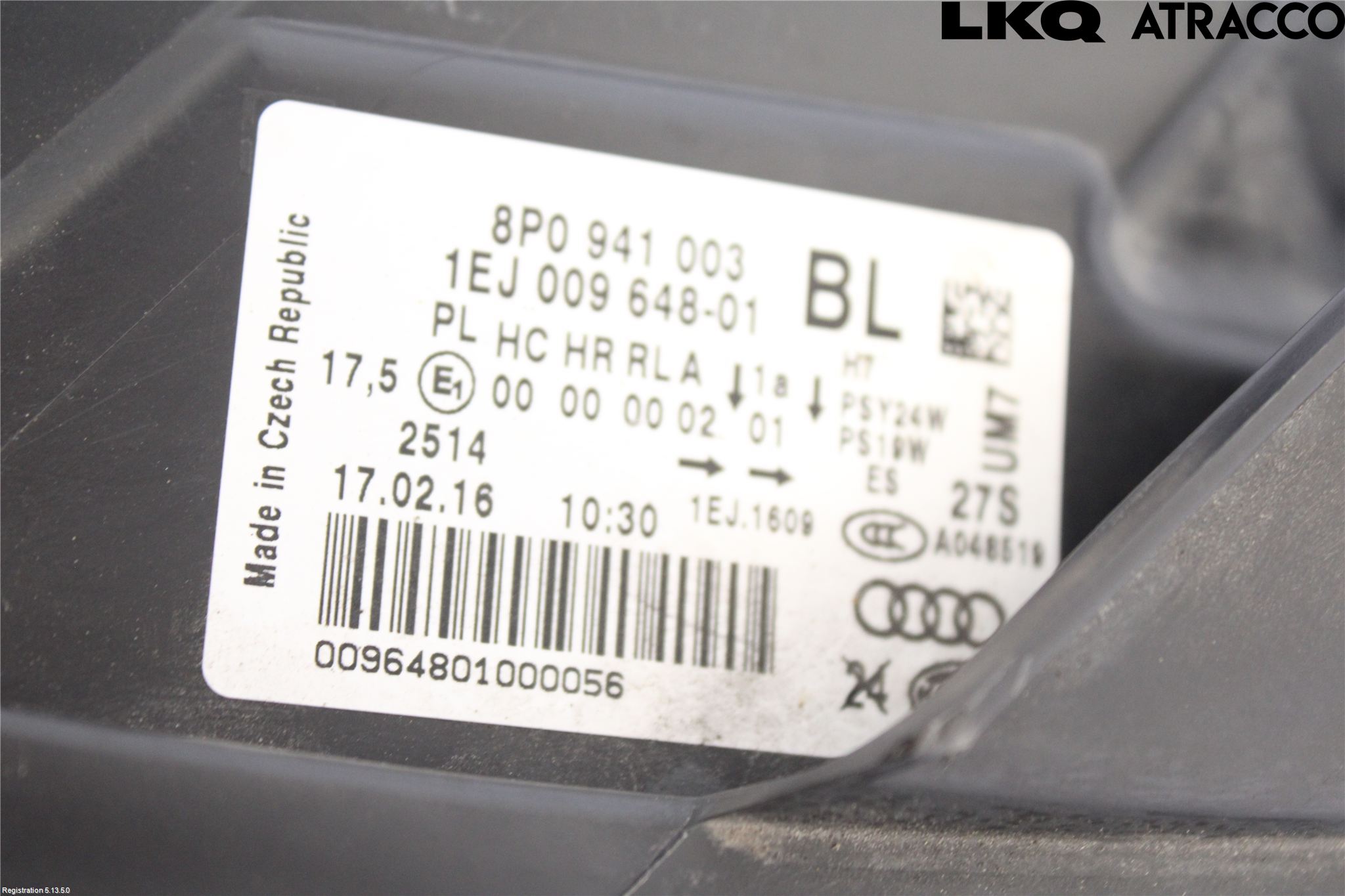 Audi A3/S3 05-13 Frontlykt Venstre