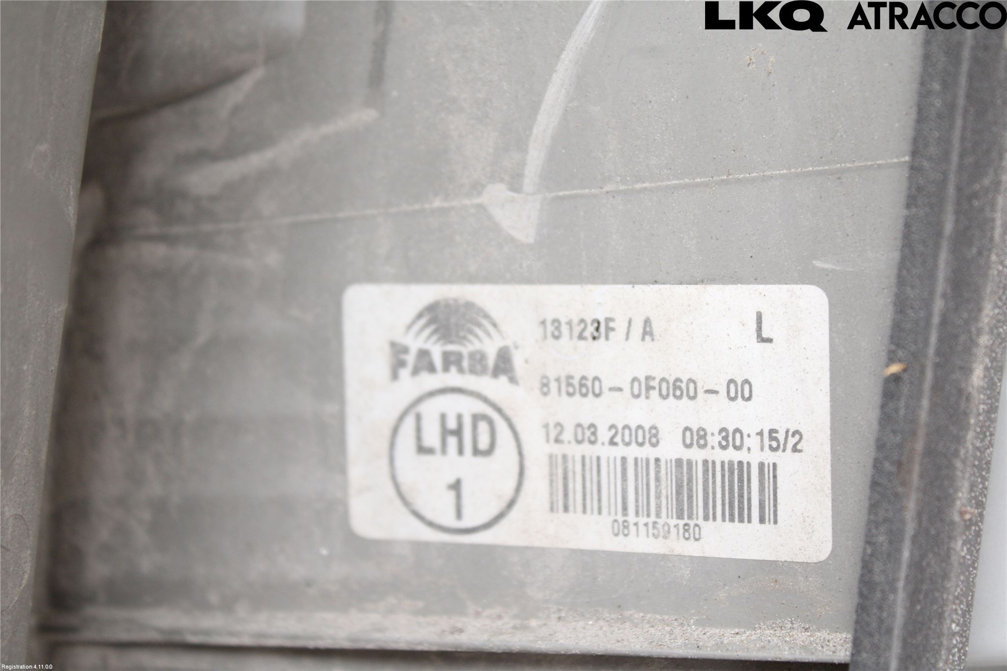 Toyota COROLLA VERSO 08-09 Baklykt Venstre