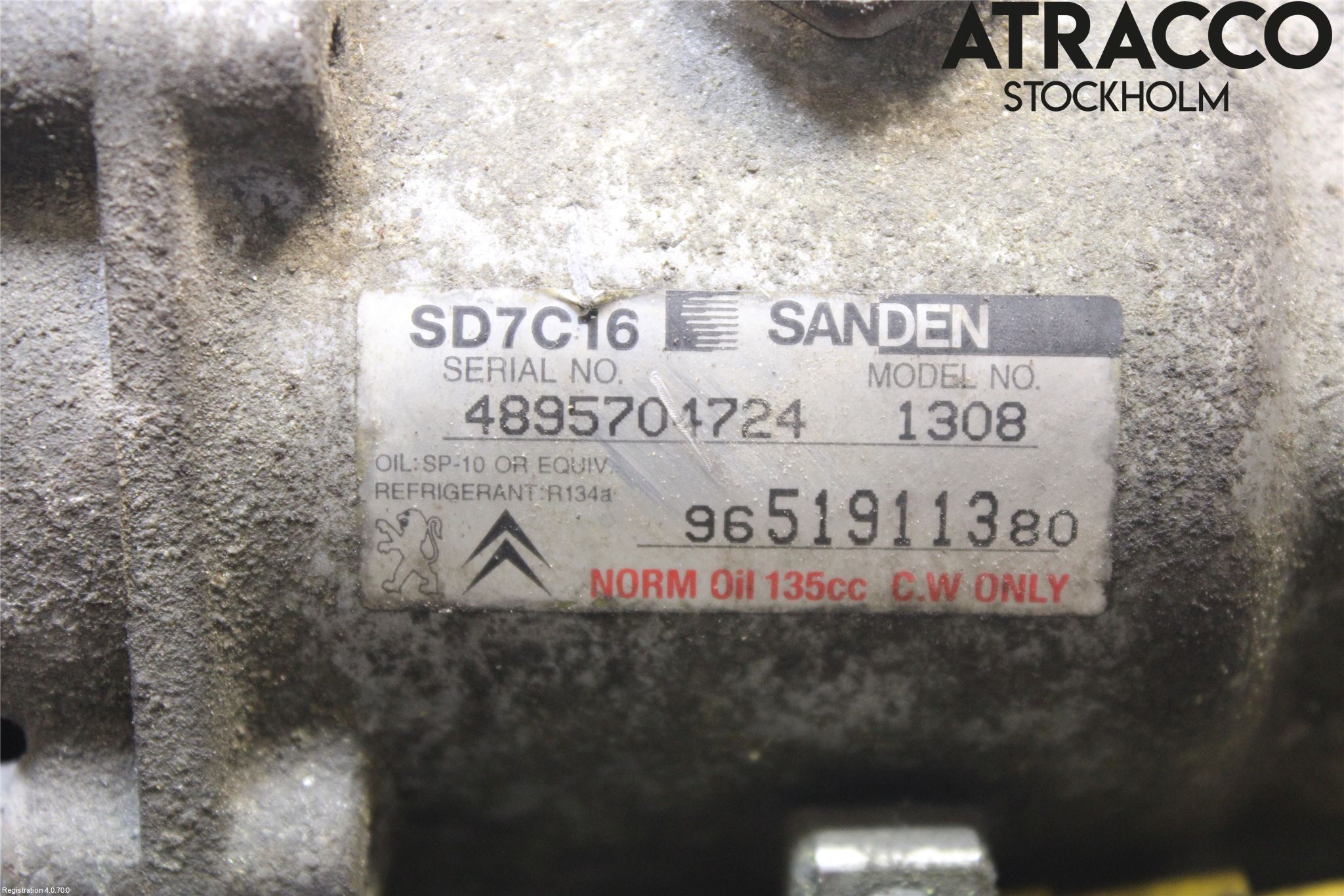 Citroen C4 GRAND PICASSO 07-13 Varme Ac Kompressor