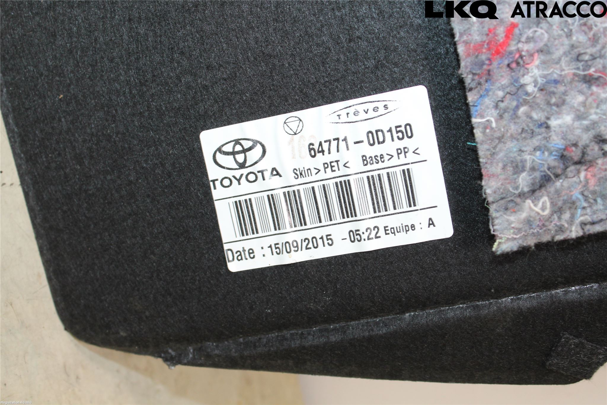 Toyota YARIS XP130 15-20 Innr Bagasjeromkledsel