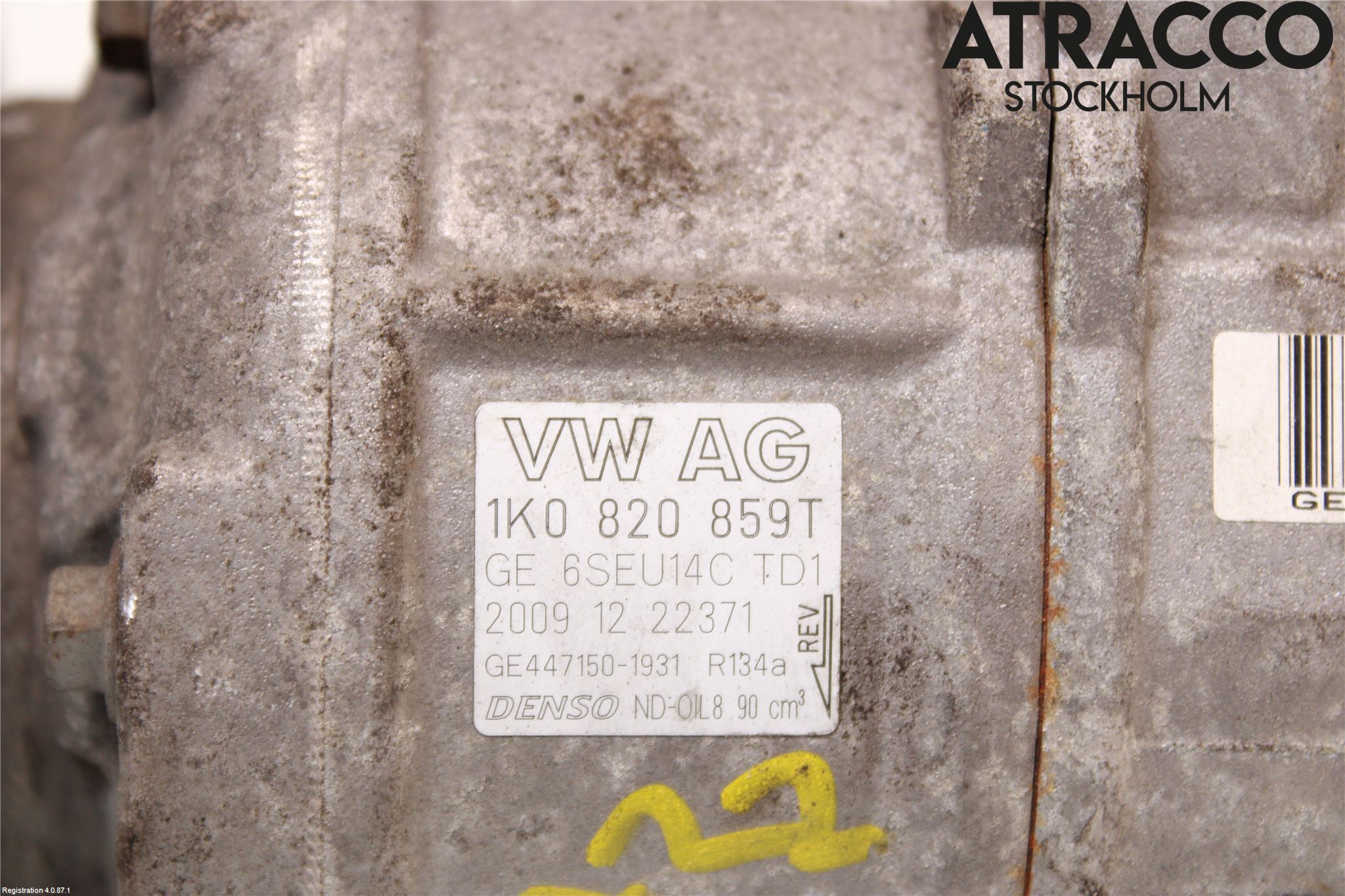 Volkswagen VW GOLF VI 09-13 Varme Ac Kompressor