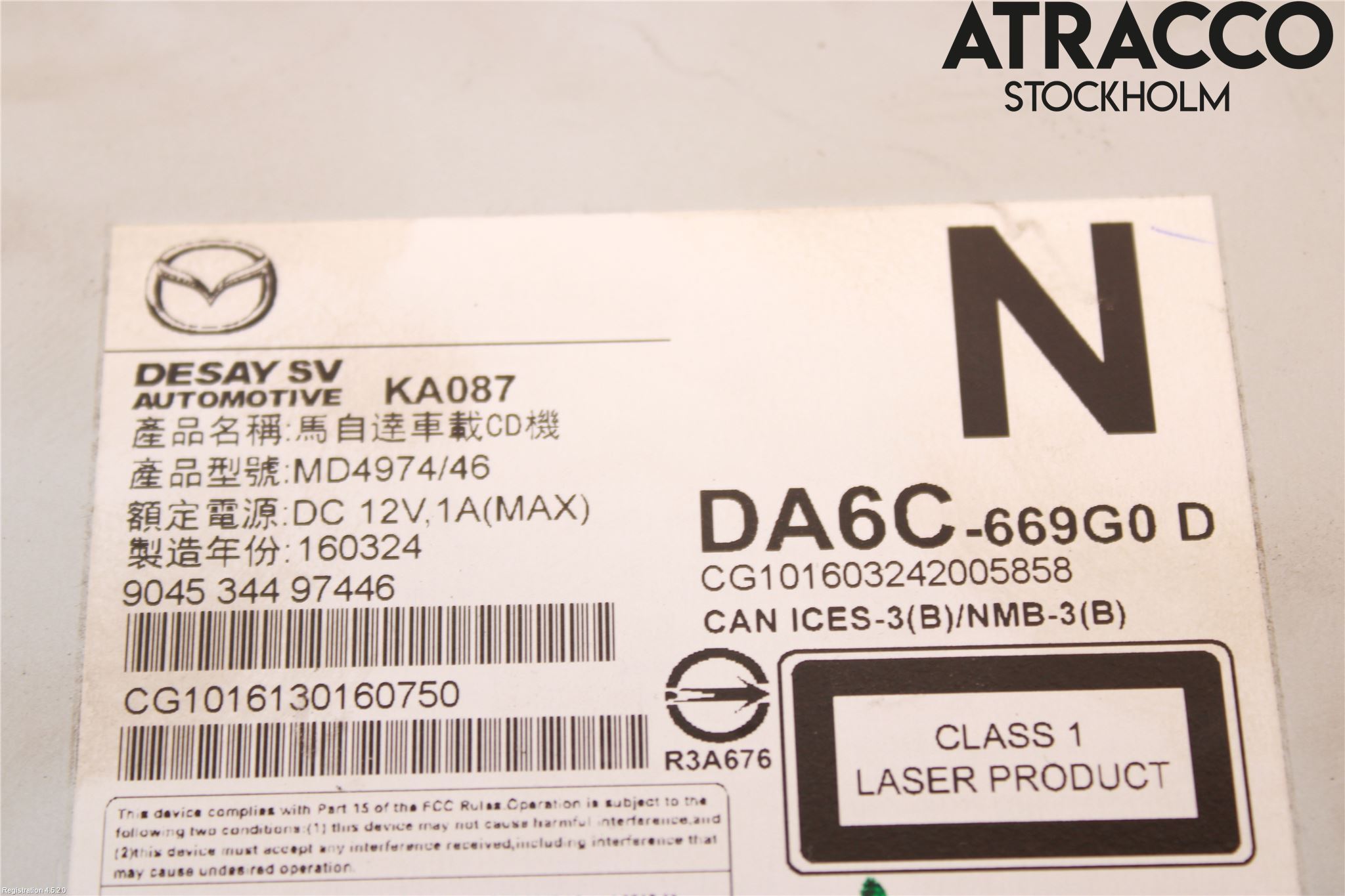 Mazda CX-3 Stereo Radio Med Cd