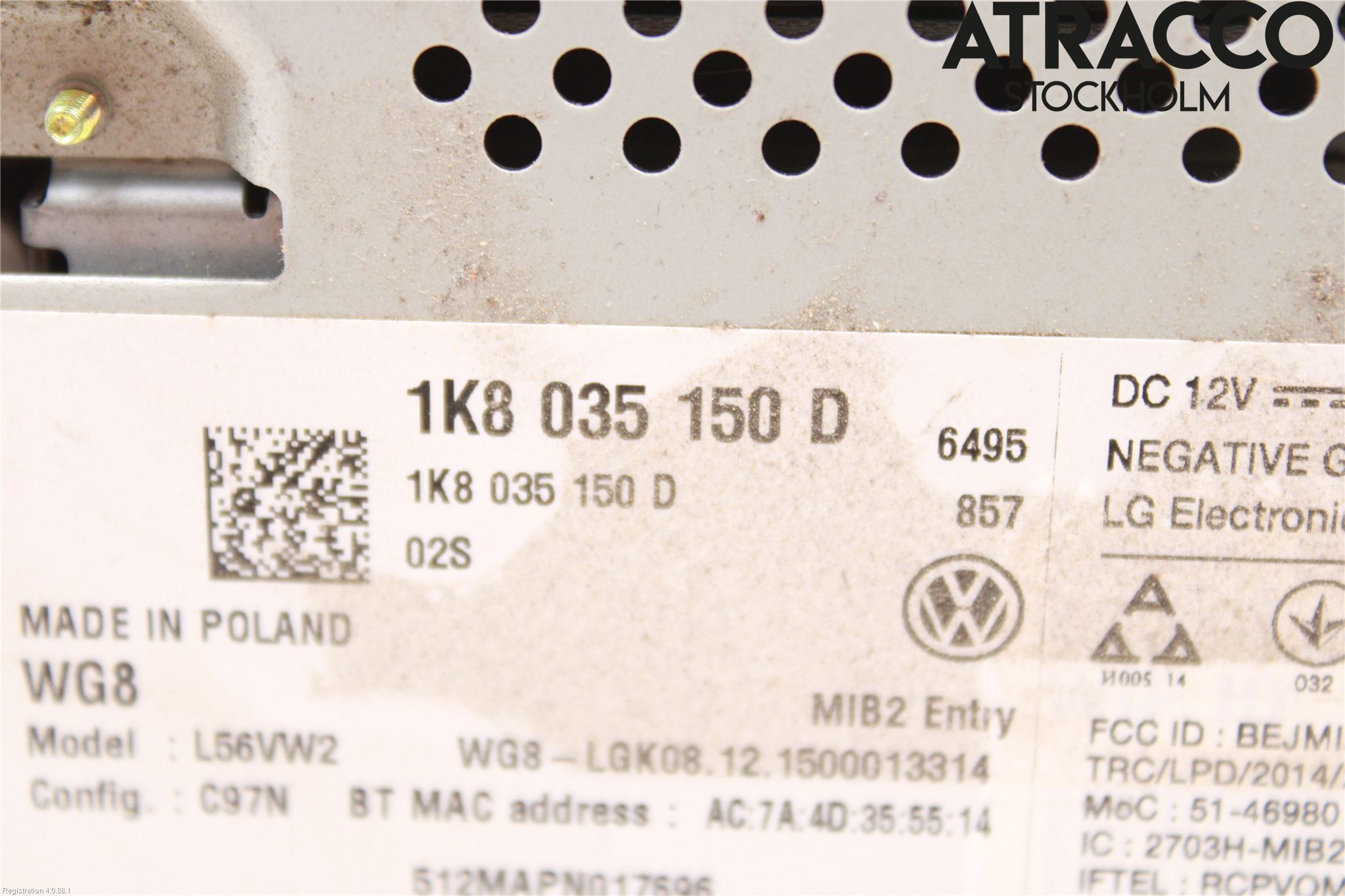 Volkswagen VW CADDY 16-20 Stereo Radio Med Cd