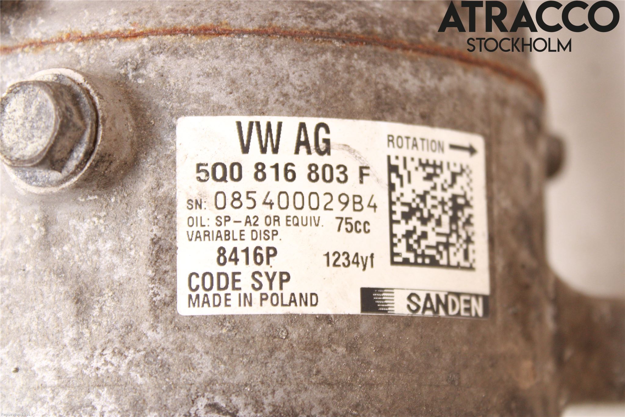Volkswagen VW PASSAT 15-19 Varme Ac Kompressor