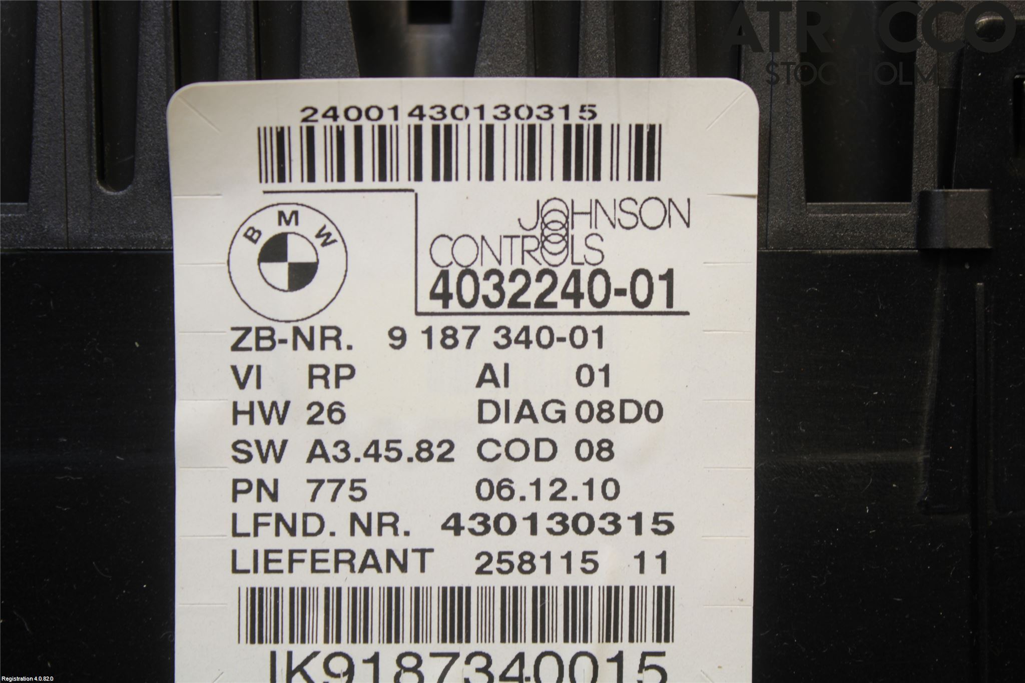 BMW 3 E90/91 SED/TOU 05-12 Instr Kombinert