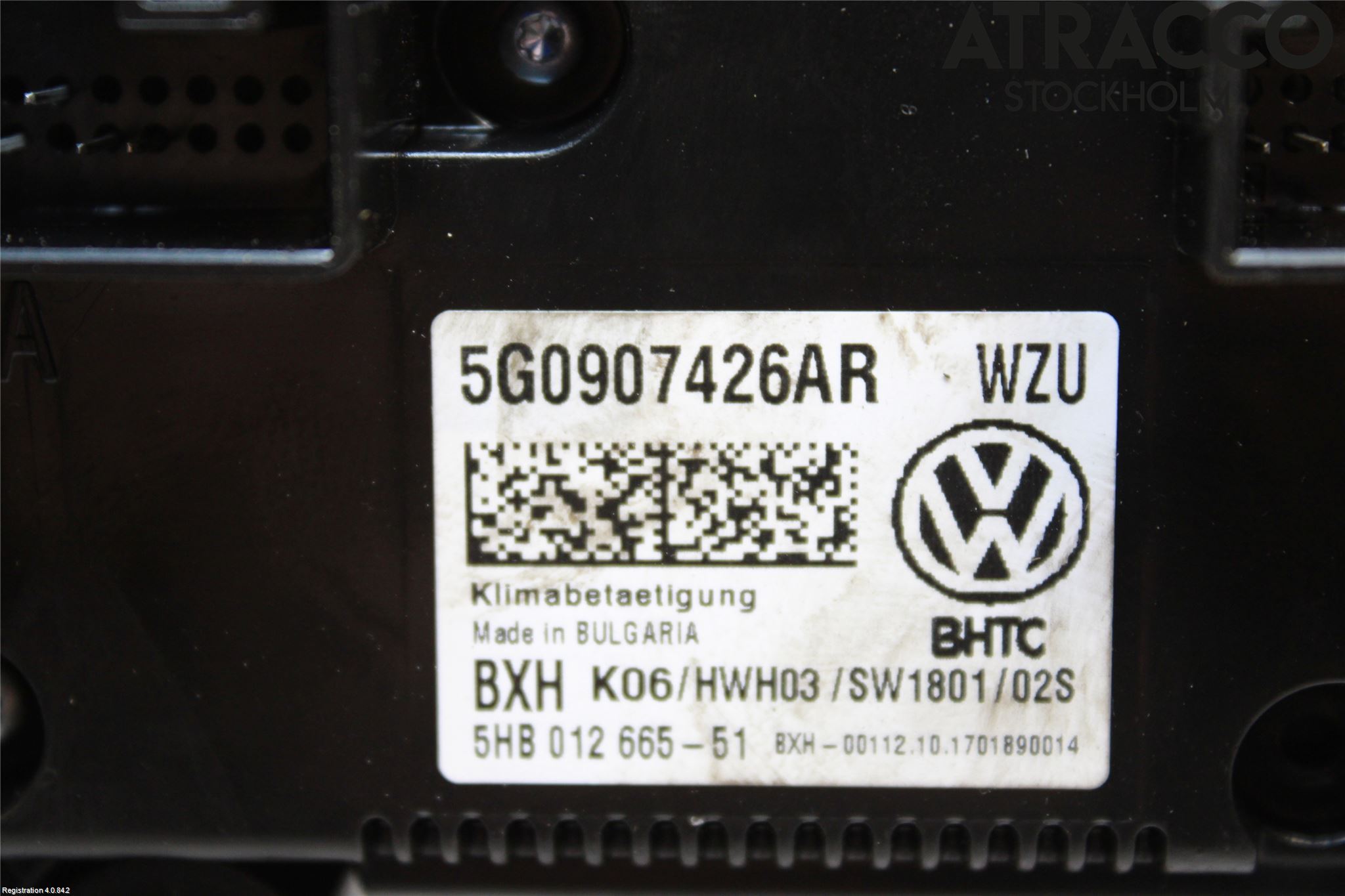 Volkswagen VW GOLF / E-GOLF VII 13-20 Varme Ac Betjening-Display