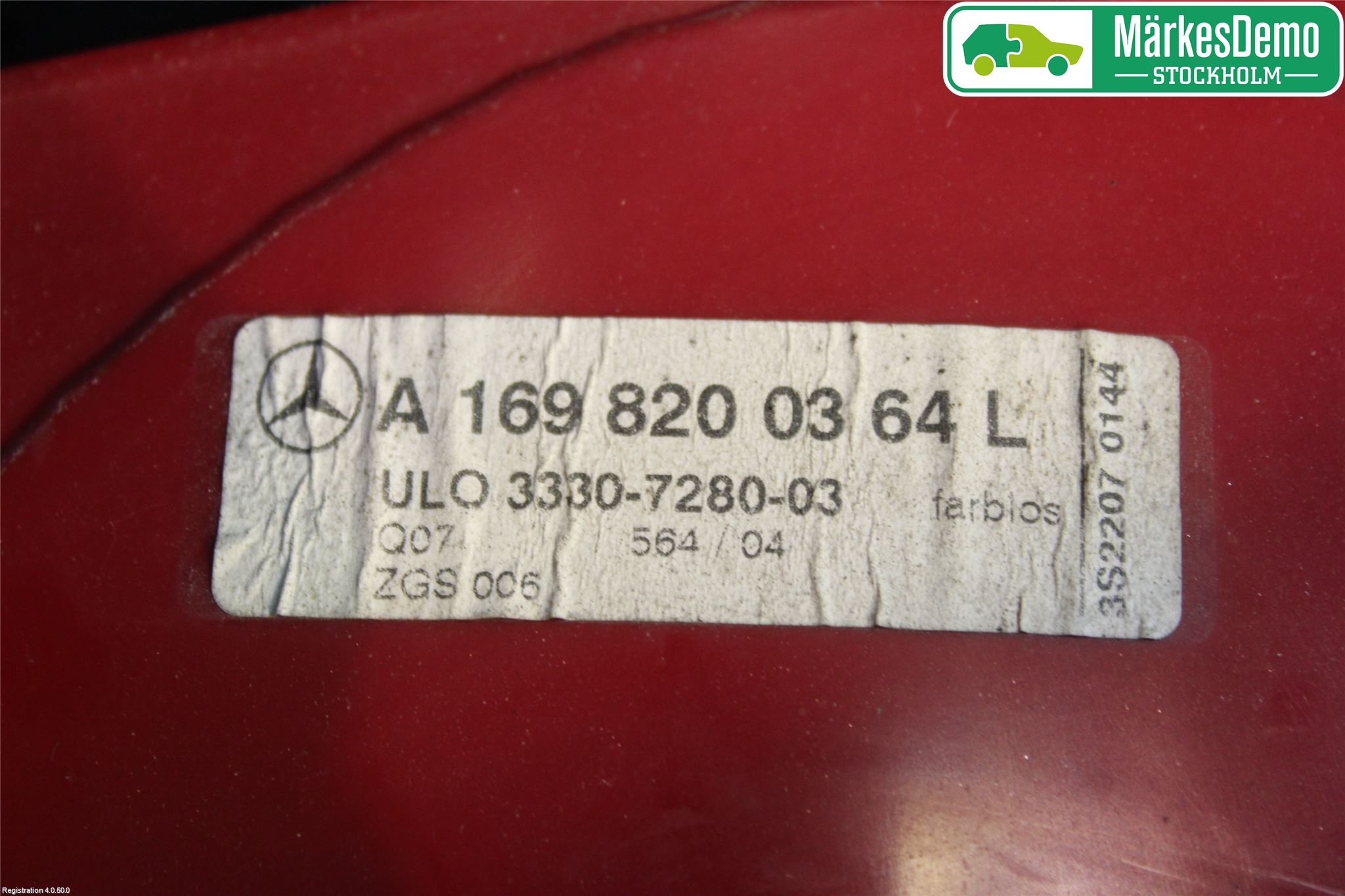 Mercedes-Benz MB A-KLASS (W169) 04-12 Baklykt Venstre