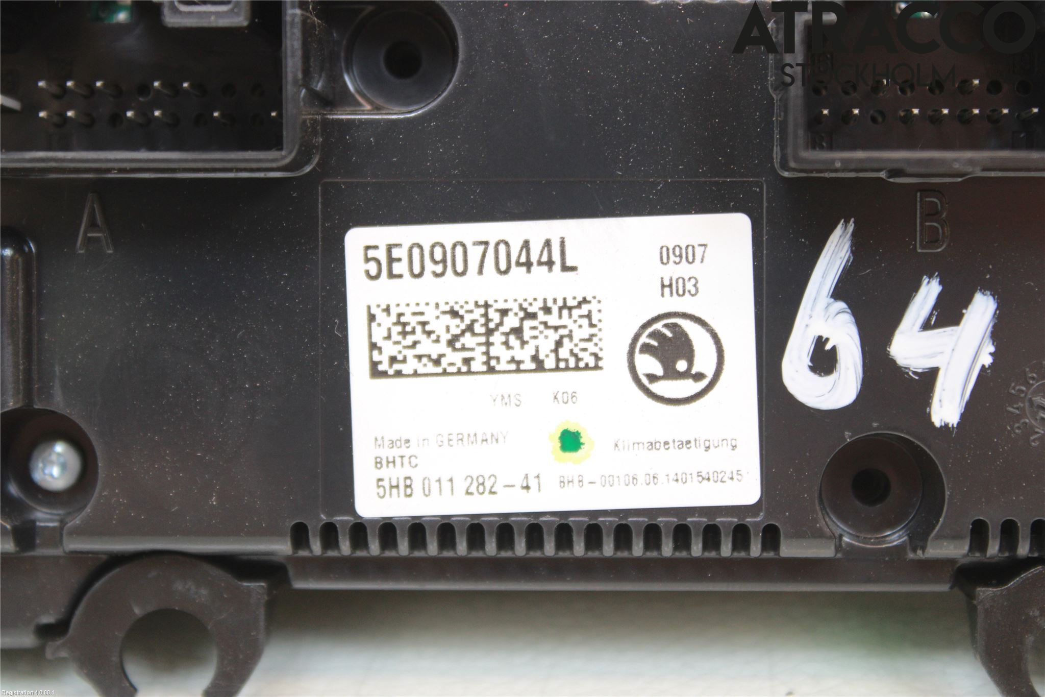 Skoda OCTAVIA (5E) 13-20 Varme Ac Betjening-Display