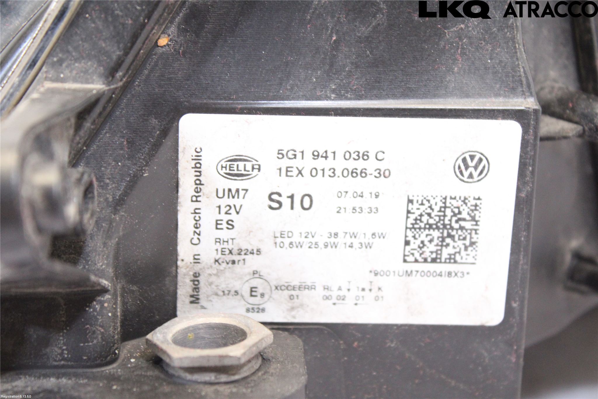Volkswagen VW GOLF / E-GOLF VII 13-20 Frontlykt Høyre