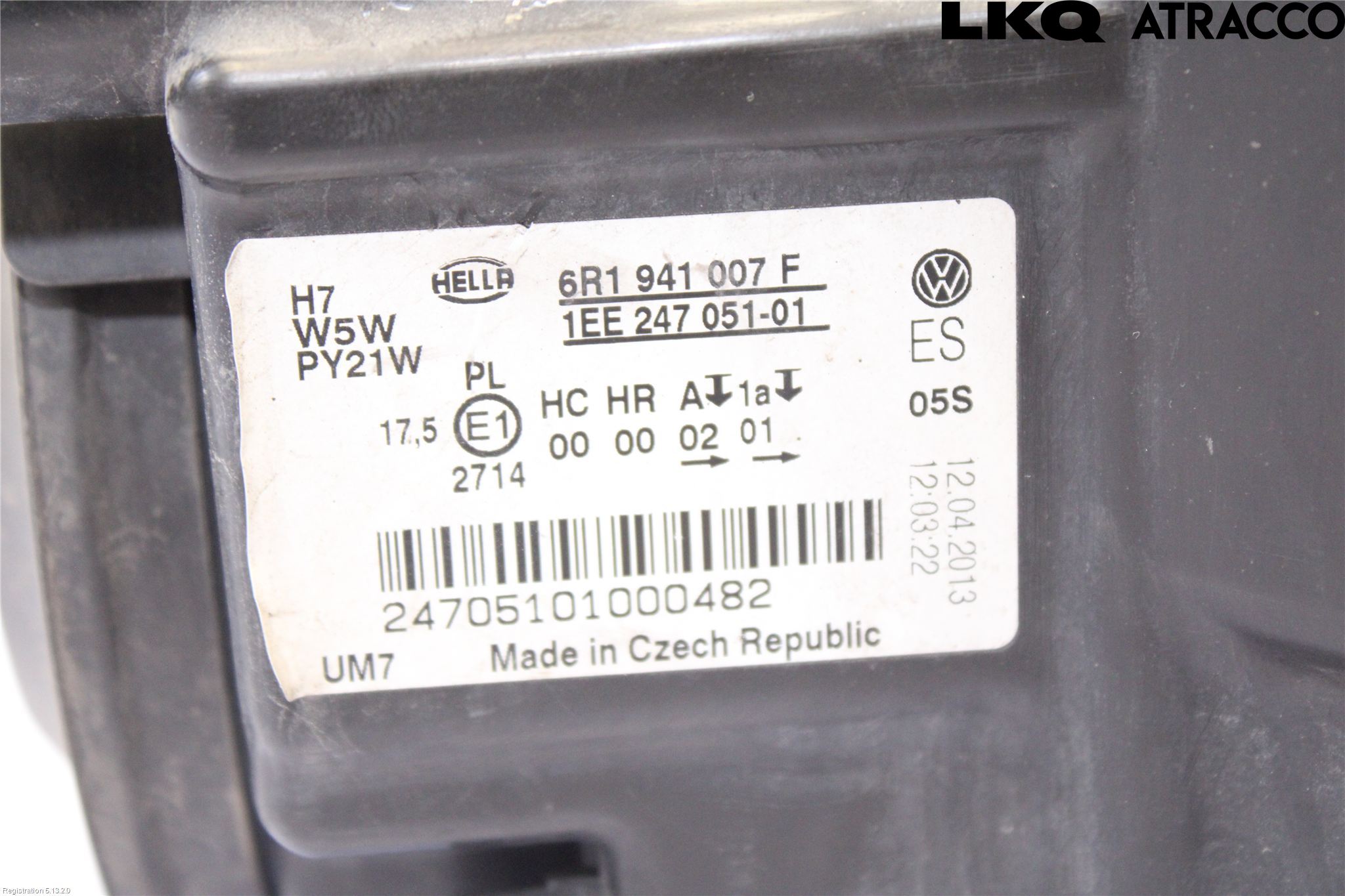 Volkswagen VW POLO 10-17 Frontlykt Høyre