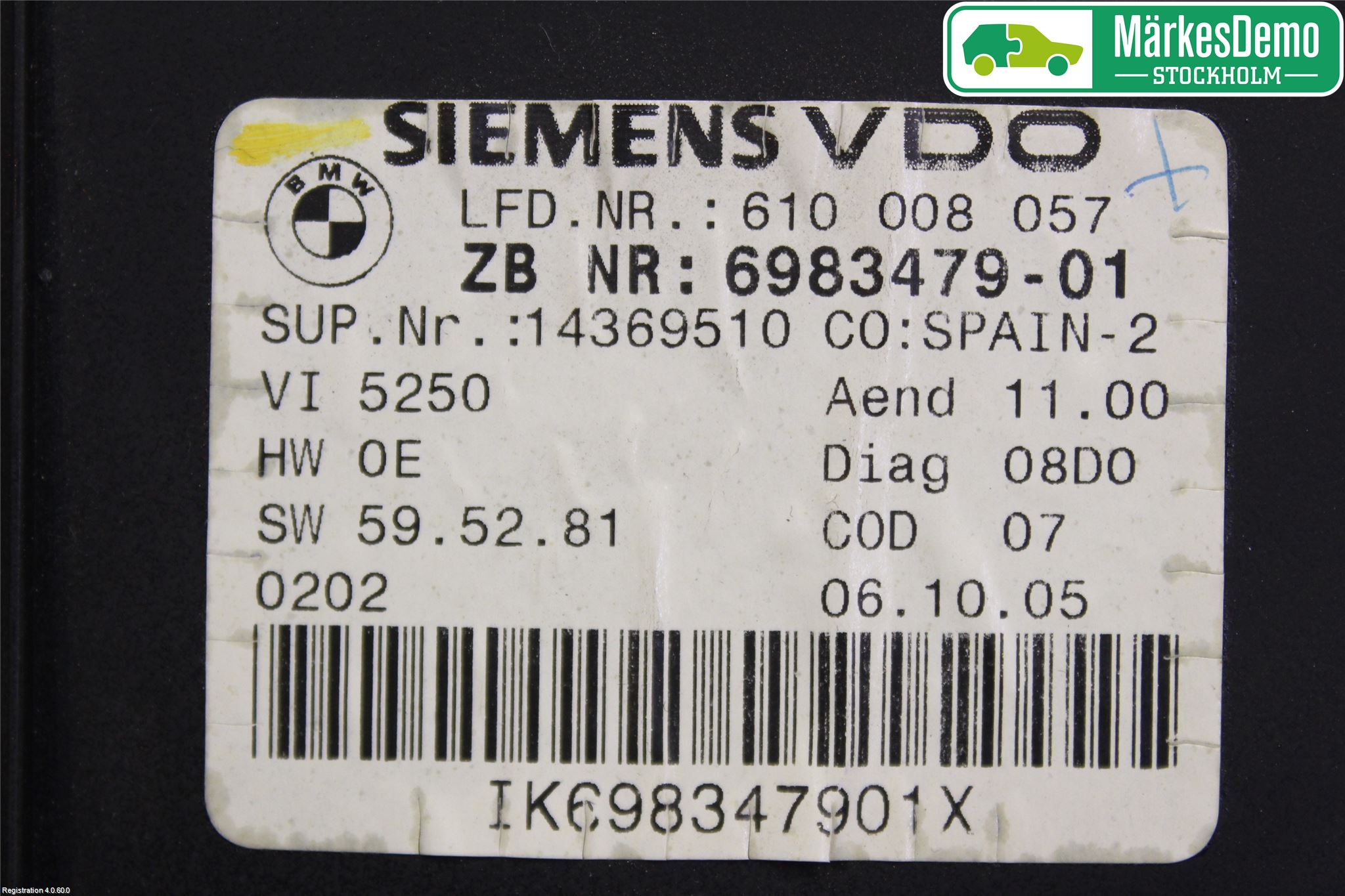 BMW 3 E90/91 SED/TOU 05-12 Instr Kombinert