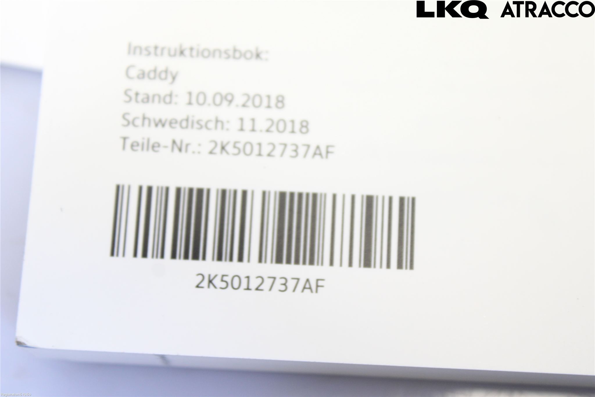 Volkswagen VW CADDY 16-20 Instruksjonsbok
