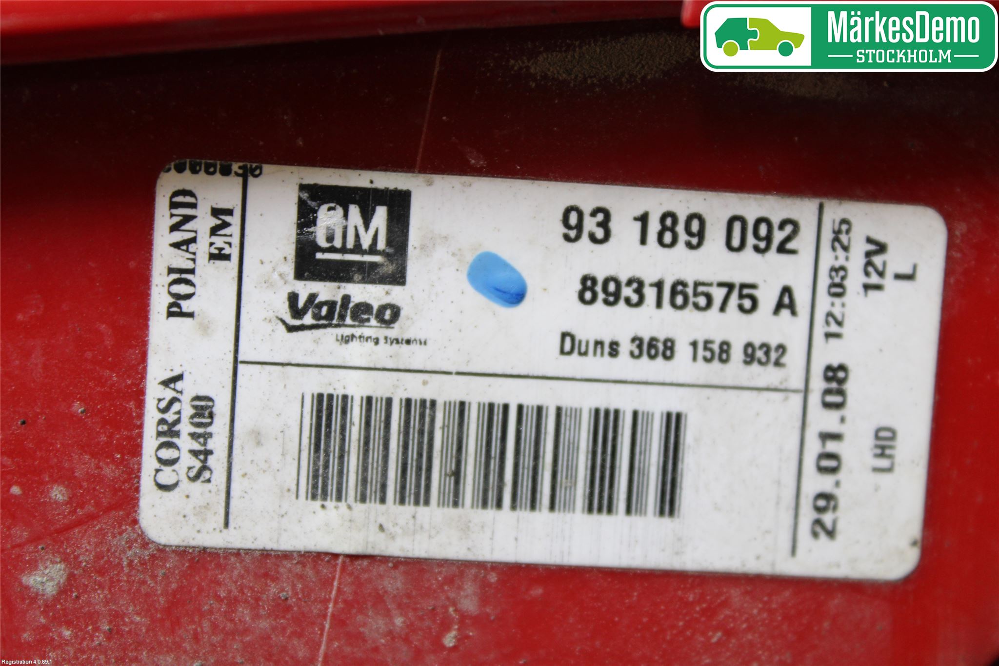 Opel CORSA D 07-14 Baklykt Venstre