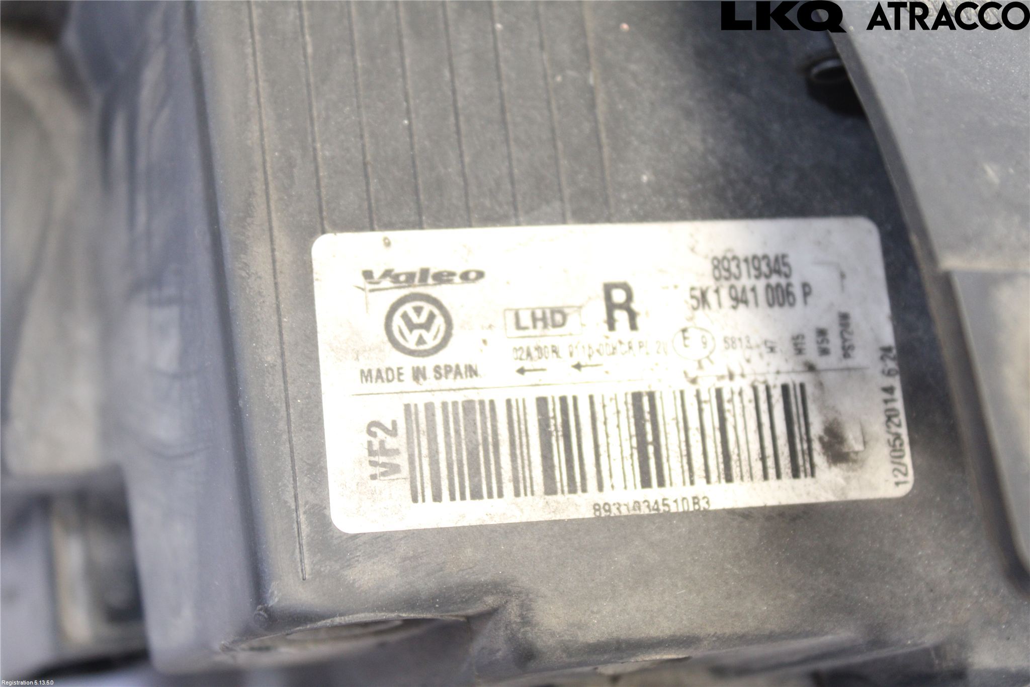 Volkswagen VW GOLF VI 09-13 Frontlykt Høyre