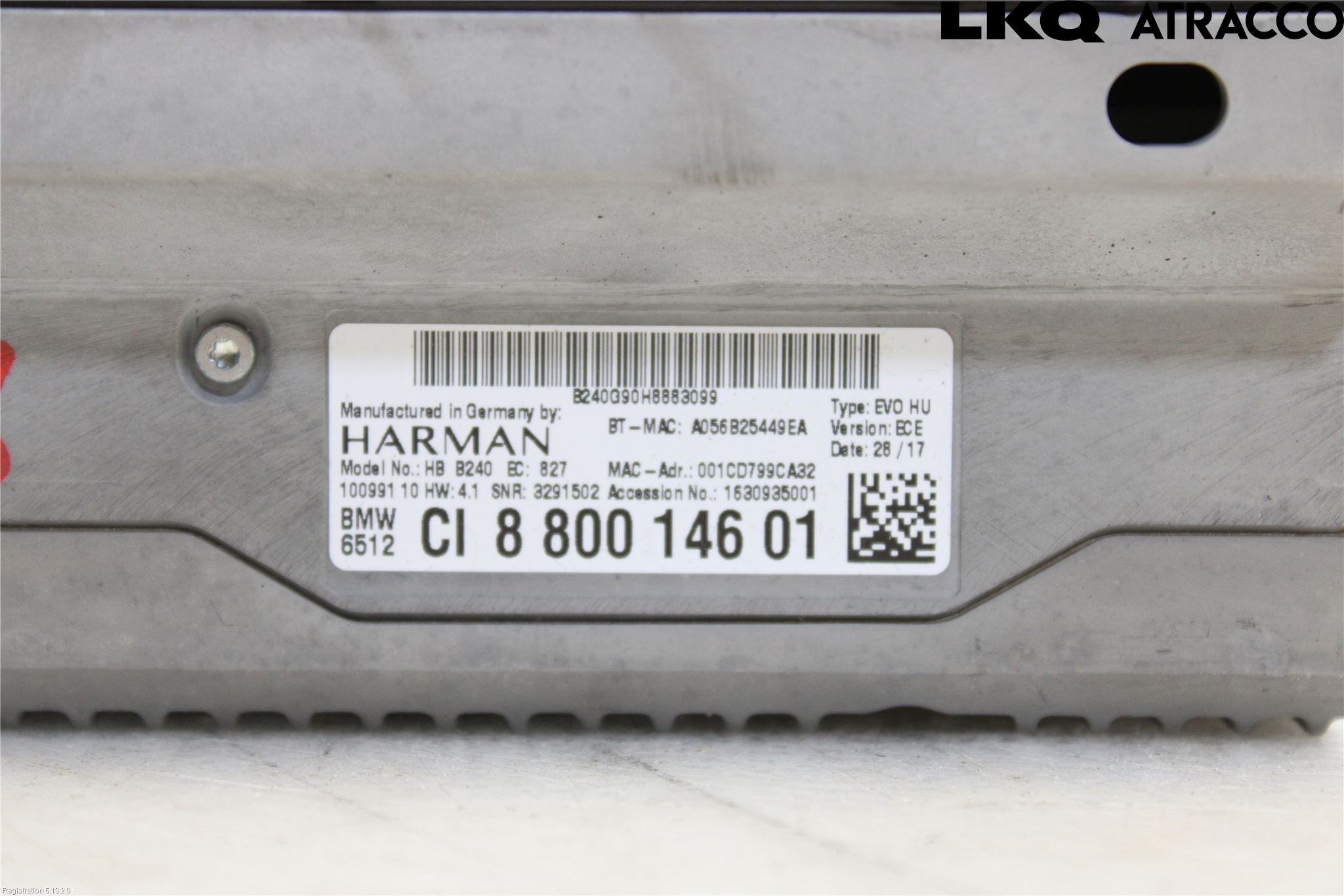 BMW 1 F20/F21 11-19 Stereo Radio Med Cd