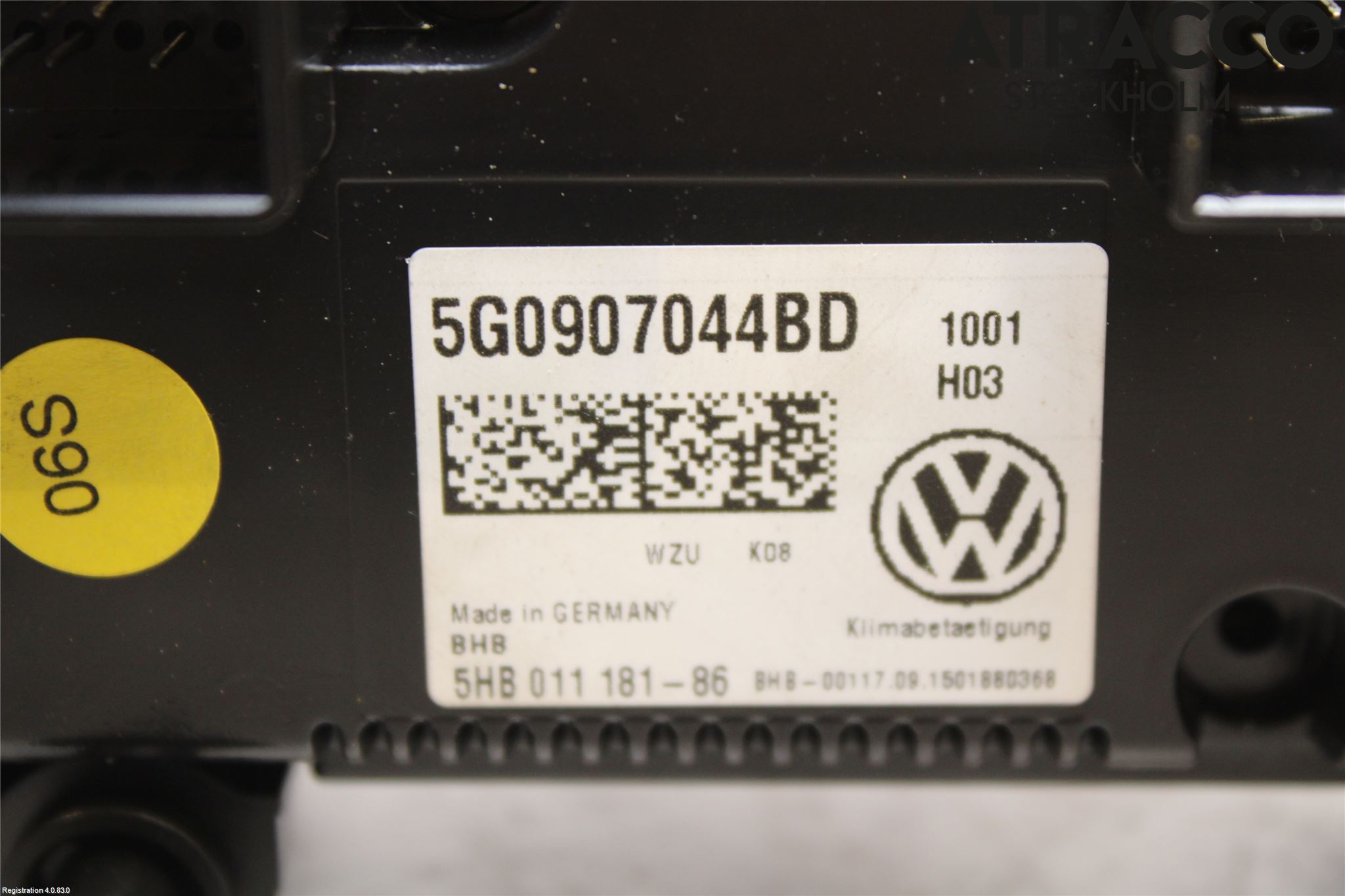 Volkswagen VW GOLF / E-GOLF VII 13-20 Varme Ac Betjening-Display