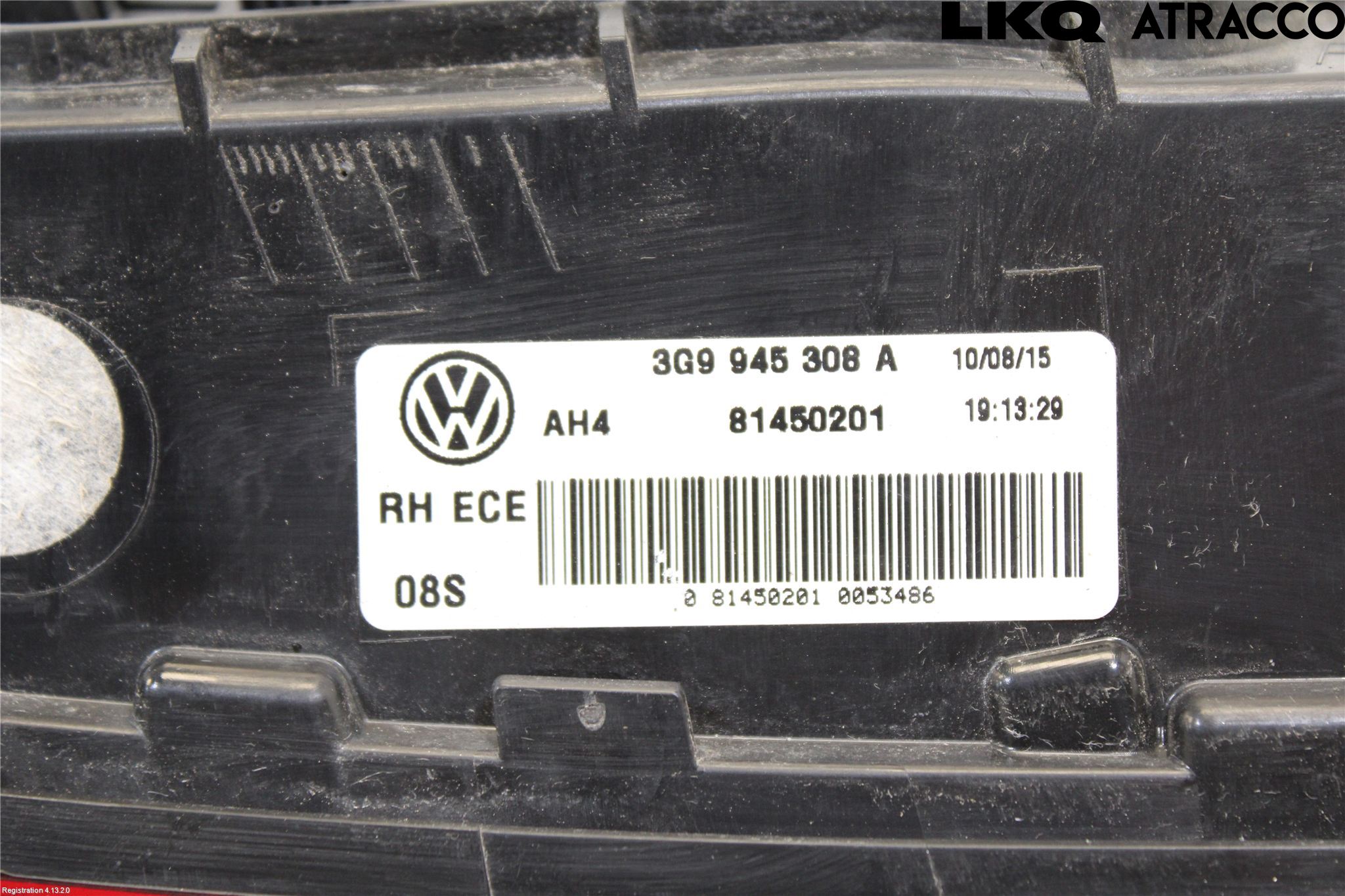 Volkswagen VW PASSAT 15-19 Baklykt Høyre  På Luke(Indre)