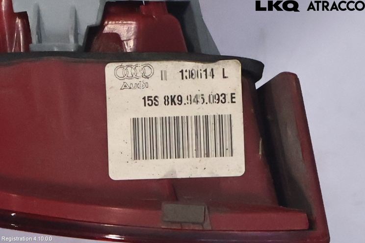 Audi A4 12-15 Baklykt Venstre  På Luke(Indre