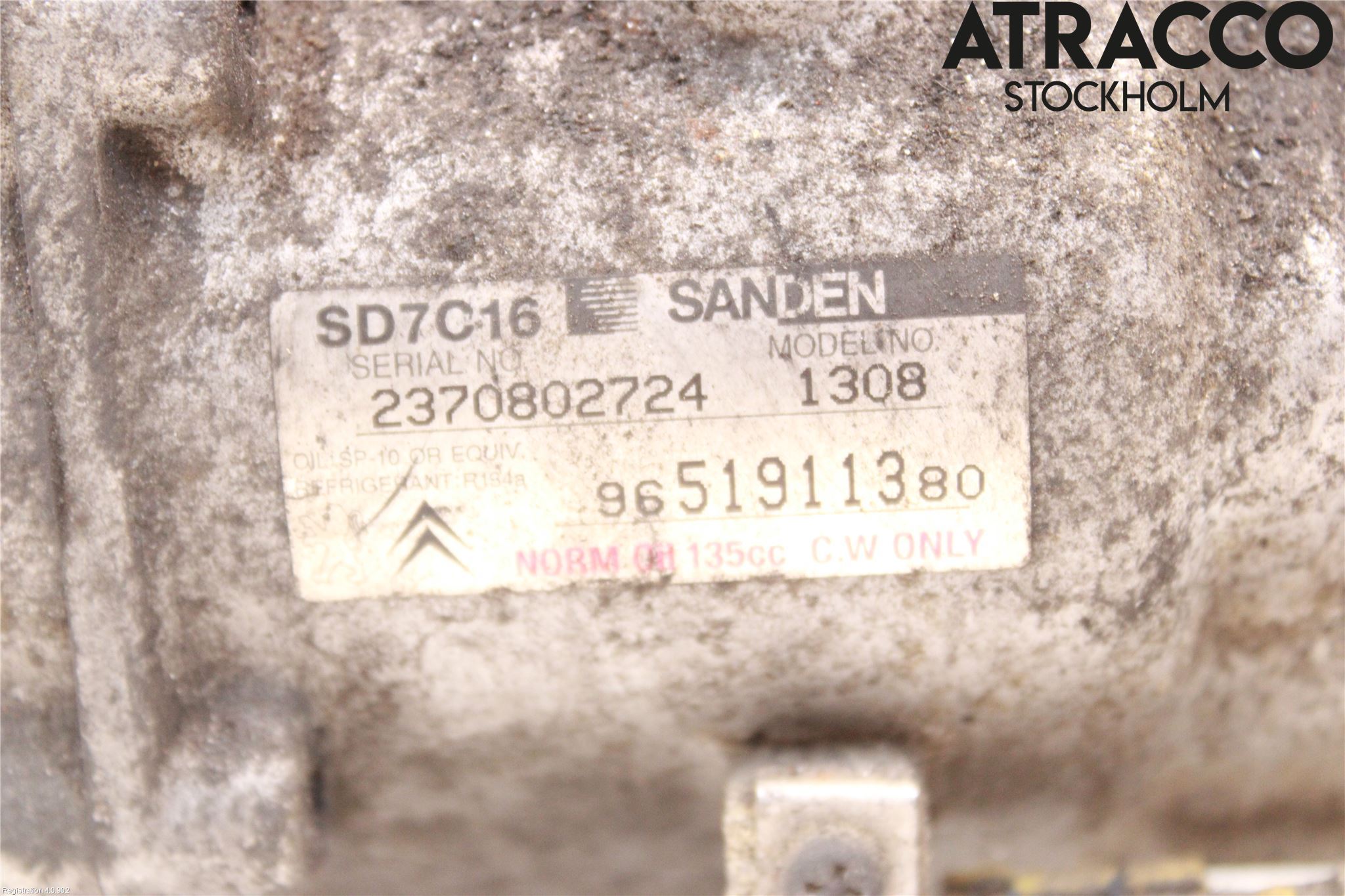 Citroen C4 PICASSO 06-13 Varme Ac Kompressor
