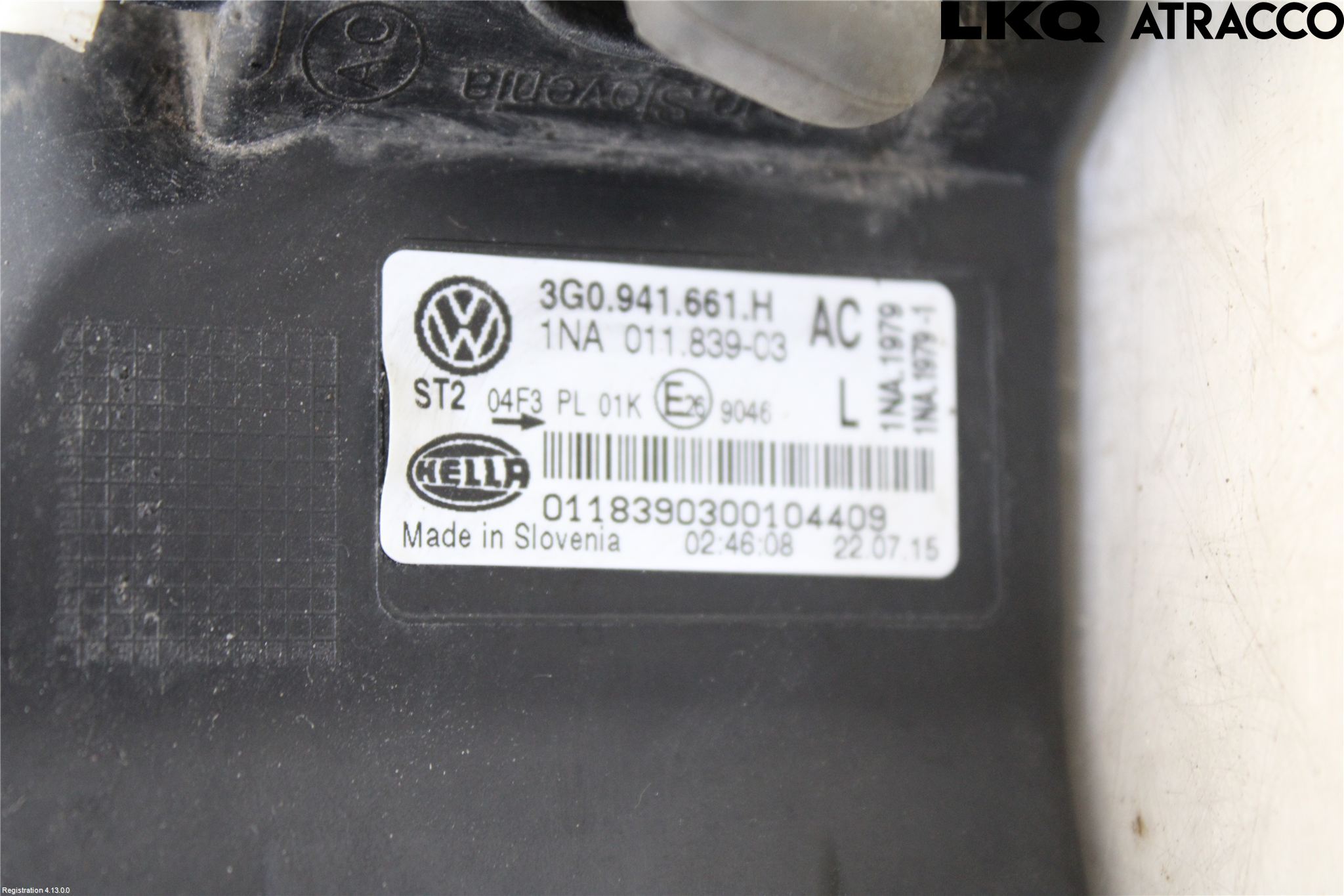 Volkswagen VW PASSAT 15-19 Frontlykt-Kurve-Tåkelys