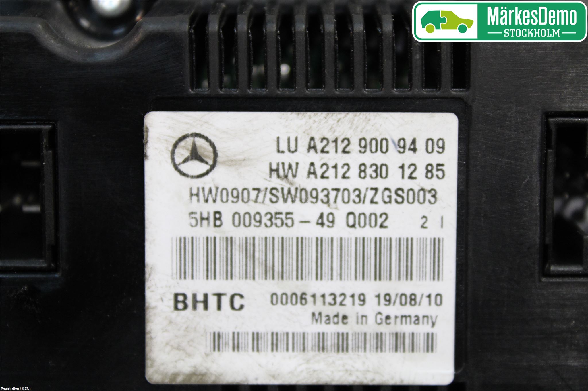 Mercedes-Benz MB E-KLASS (W212) 09-16 Varme Ac Betjening-Display