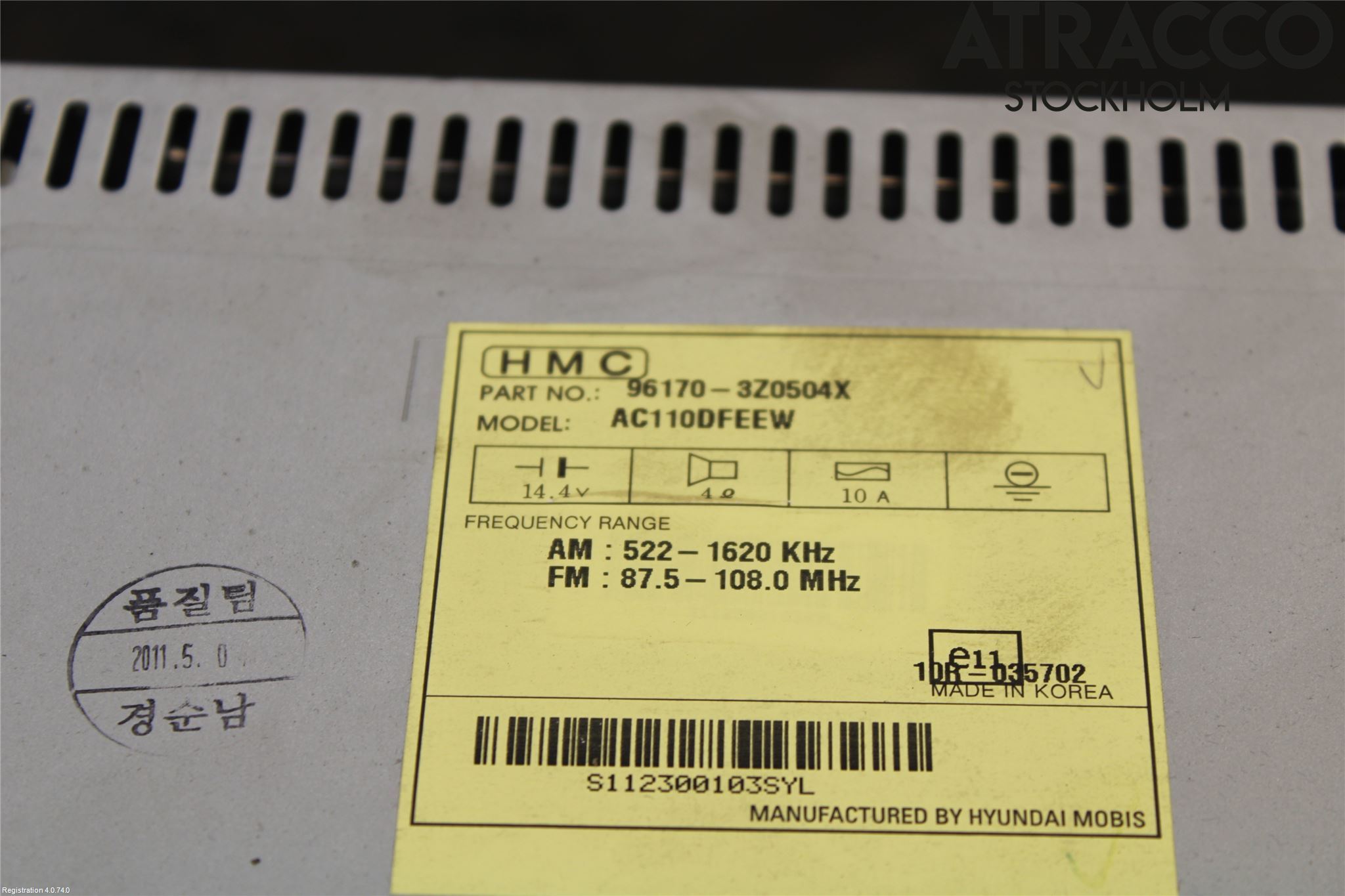 Hyundai i40 08-15 Stereo Radio Med Cd