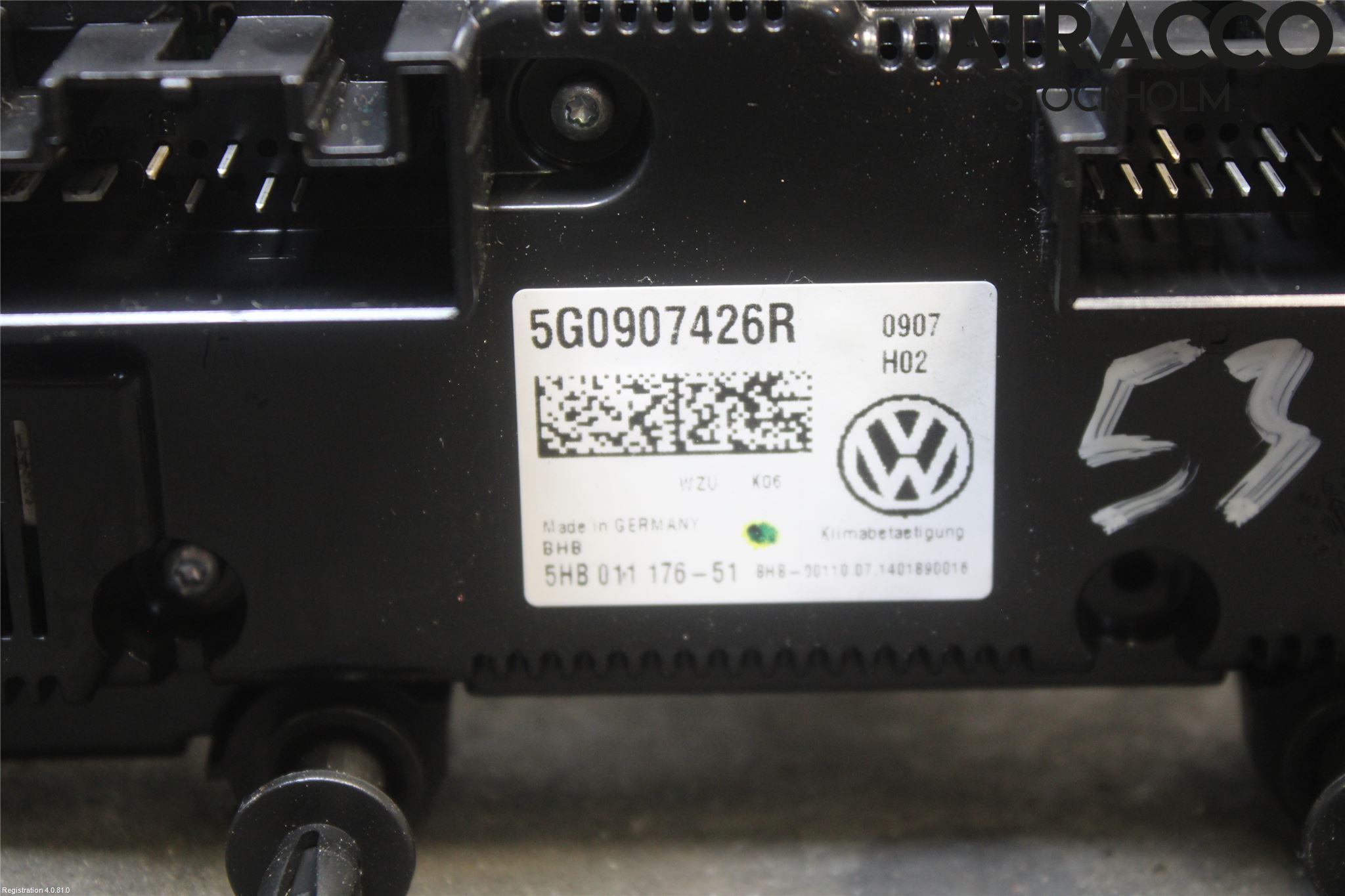 Volkswagen VW GOLF / E-GOLF VII 13-20 Varme Ac Betjening-Display