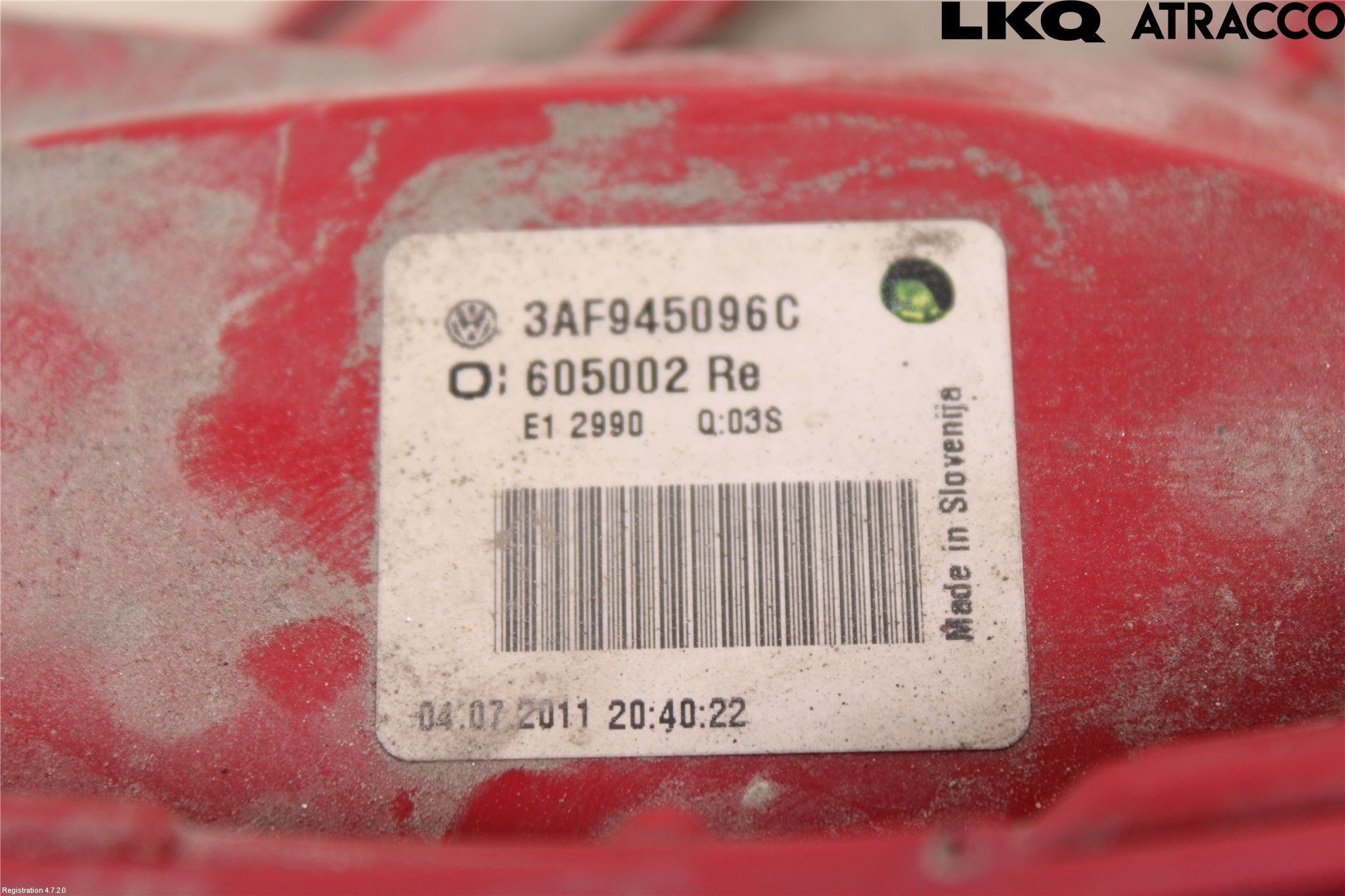 Volkswagen VW PASSAT 11-14 Baklykt Høyre