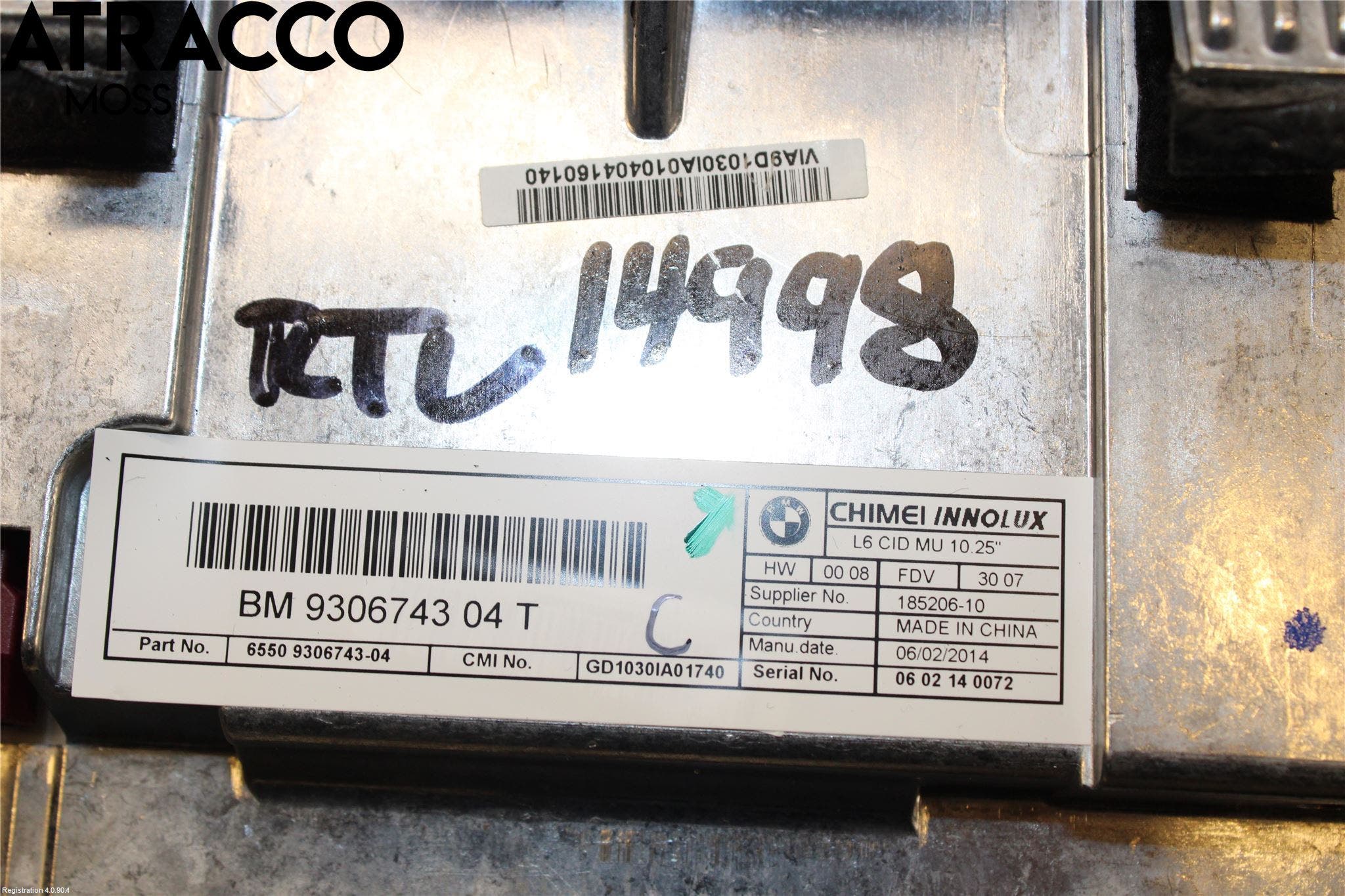 BMW i3 I01 13-22 Multifunktionsdisplay