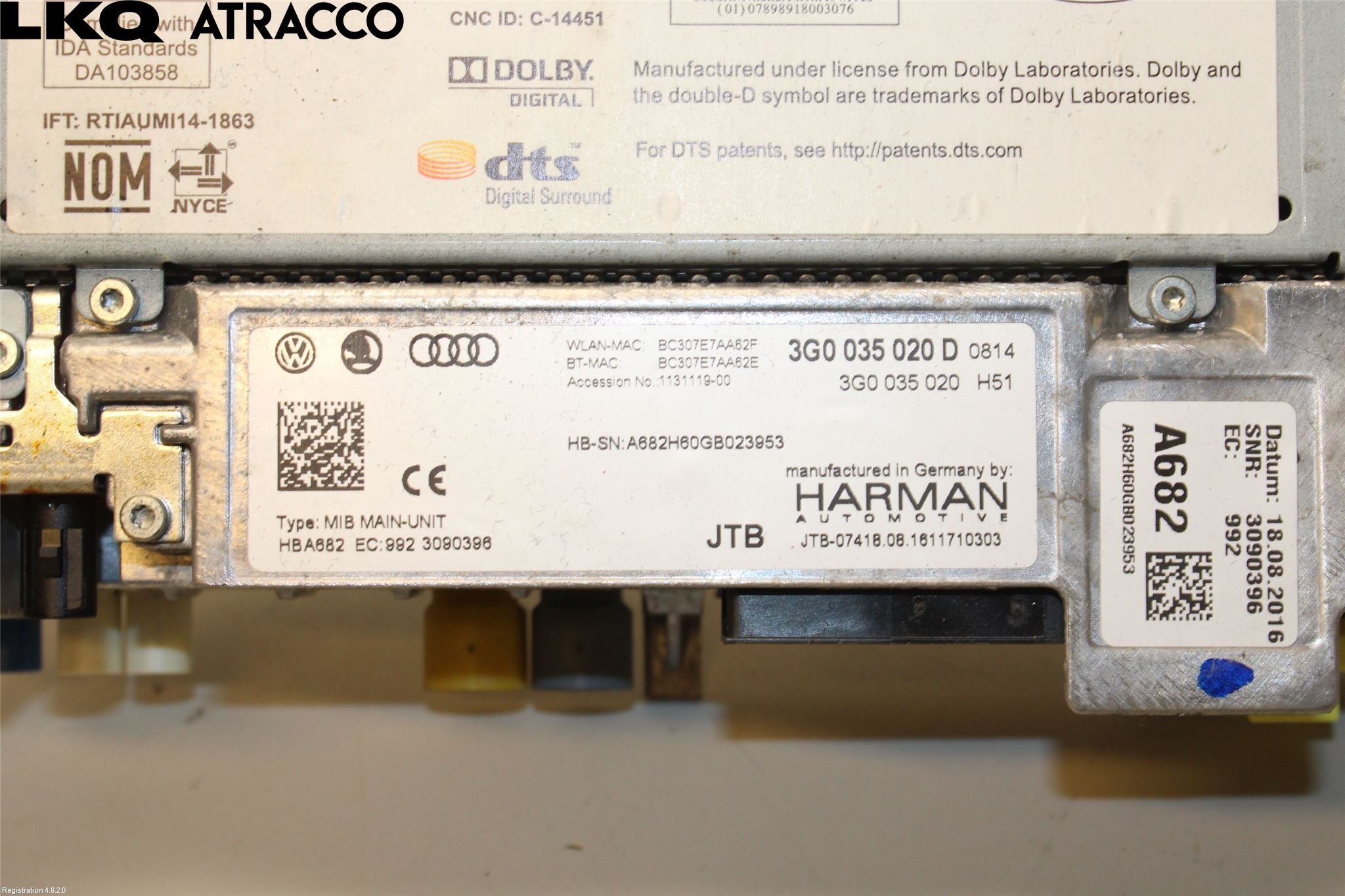 Volkswagen VW GOLF / E-GOLF VII 13-20 Stereo Radio Med Cd