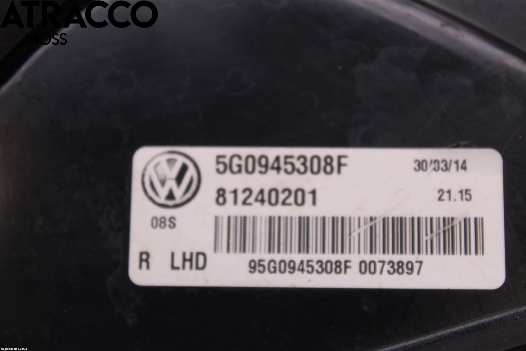 Volkswagen VW GOLF / E-GOLF VII 13-20 Baklykt Høyre  På Luke(Indre)