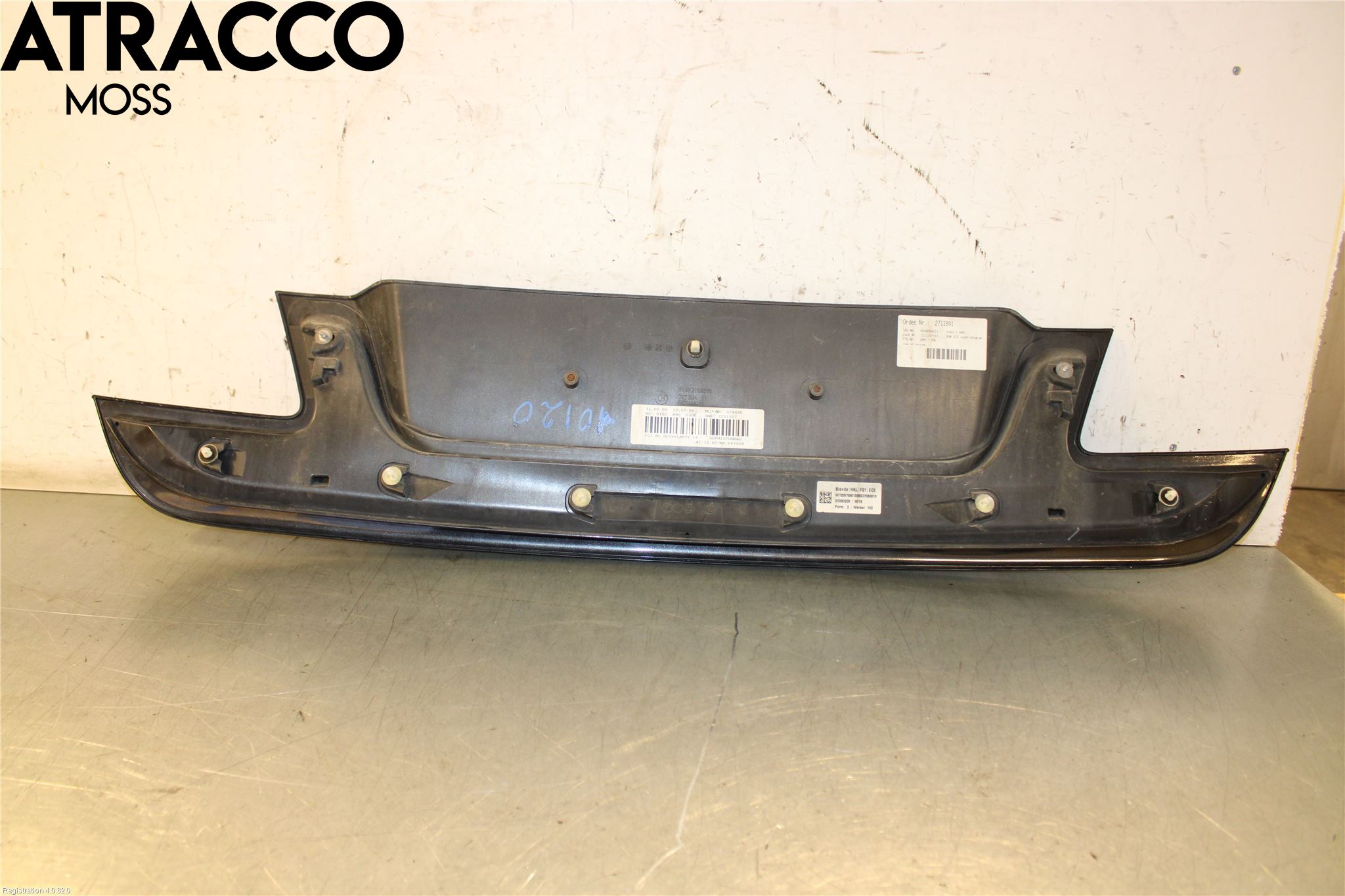 BMW 7 F01/02/03/04 09-15 Refleksplate - Skiltplate