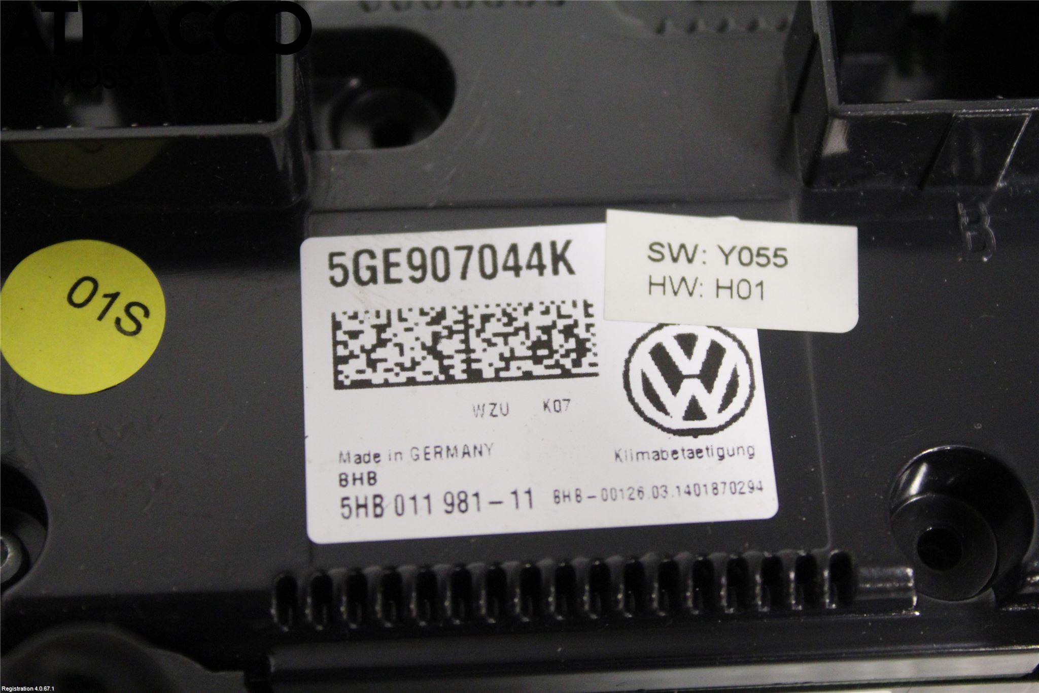 Volkswagen VW GOLF / E-GOLF VII 13-20 Varme Ac Betjening-Display